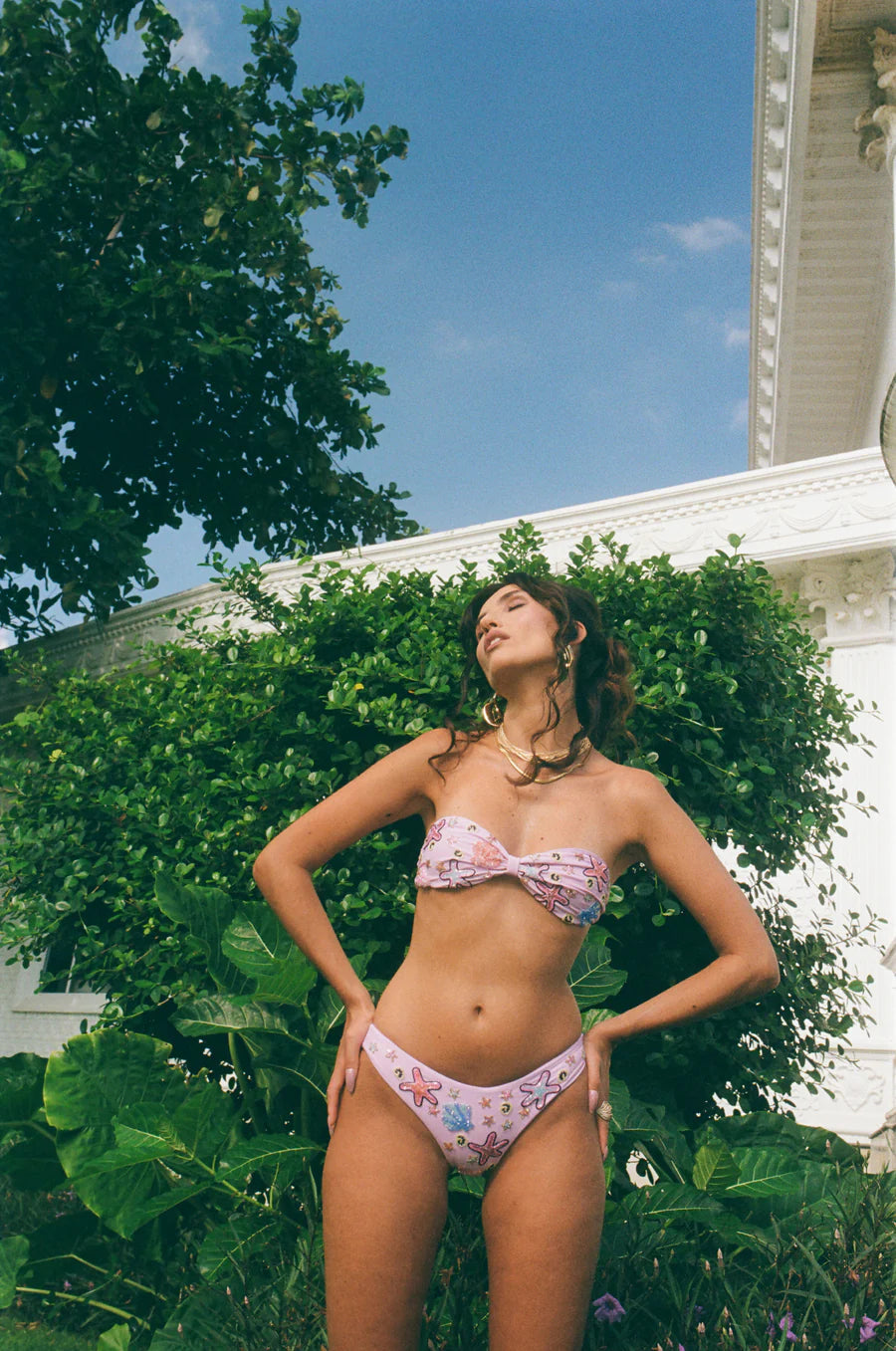 Quinn Beaded Bikini Set Lilac`