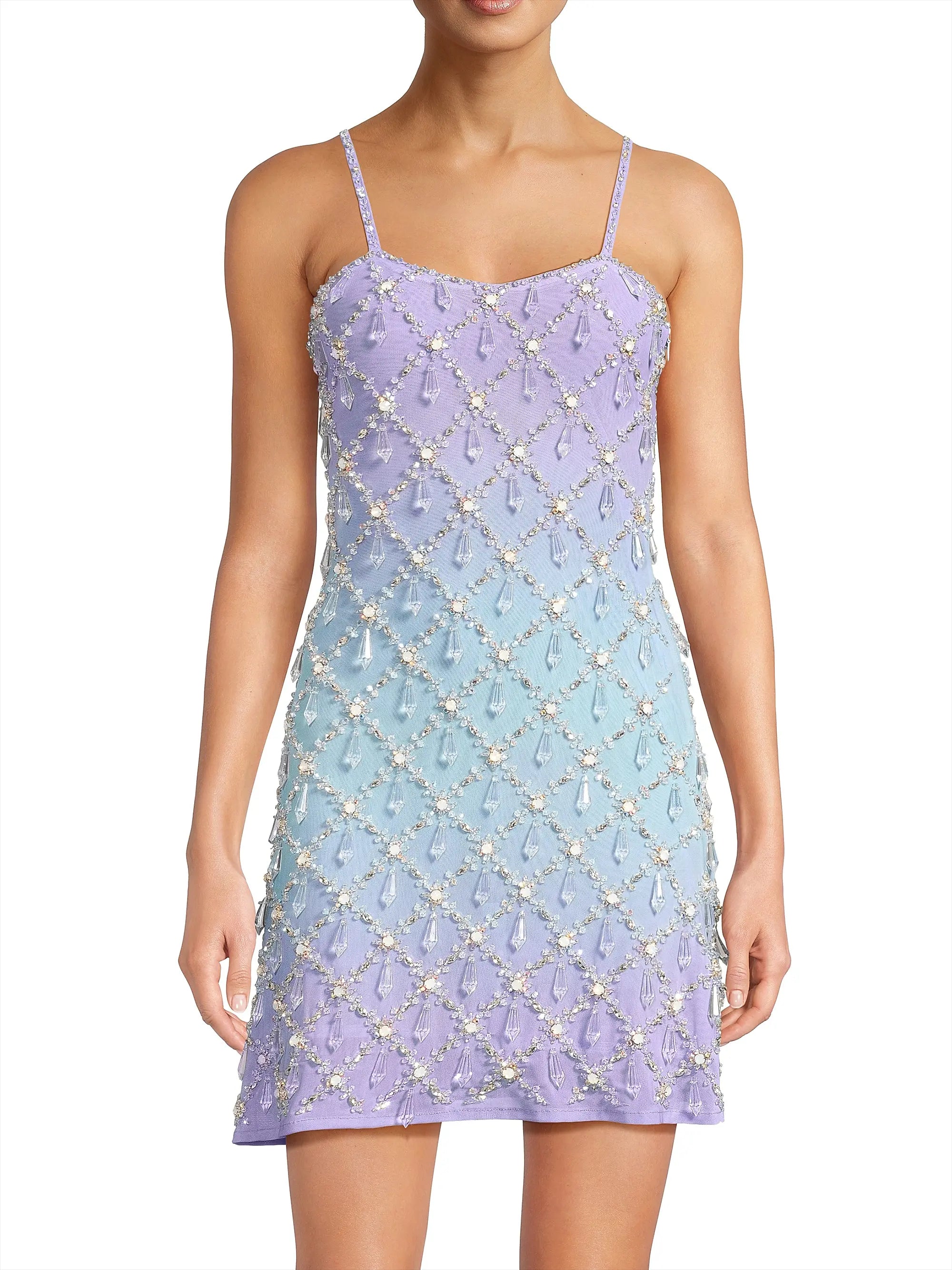 Arabella Hand Beaded Crystal Dress Ombre