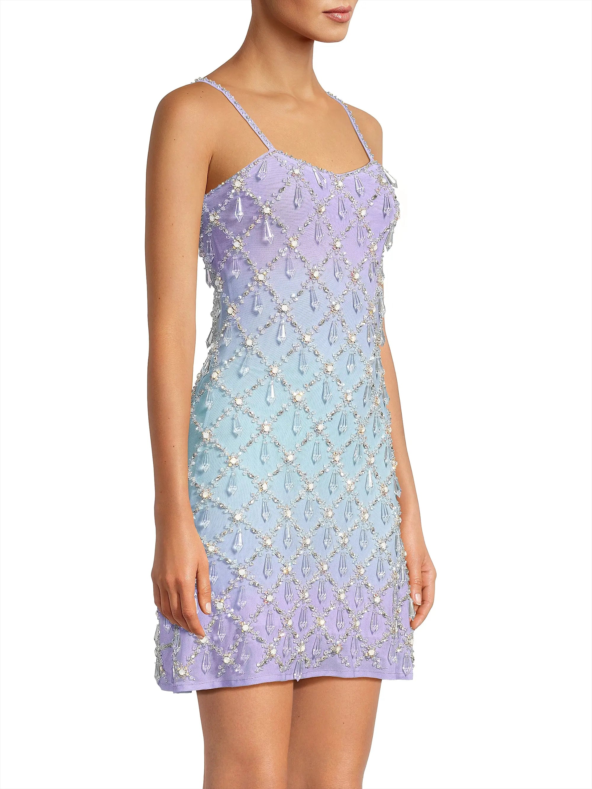 Arabella Hand Beaded Crystal Dress Ombre