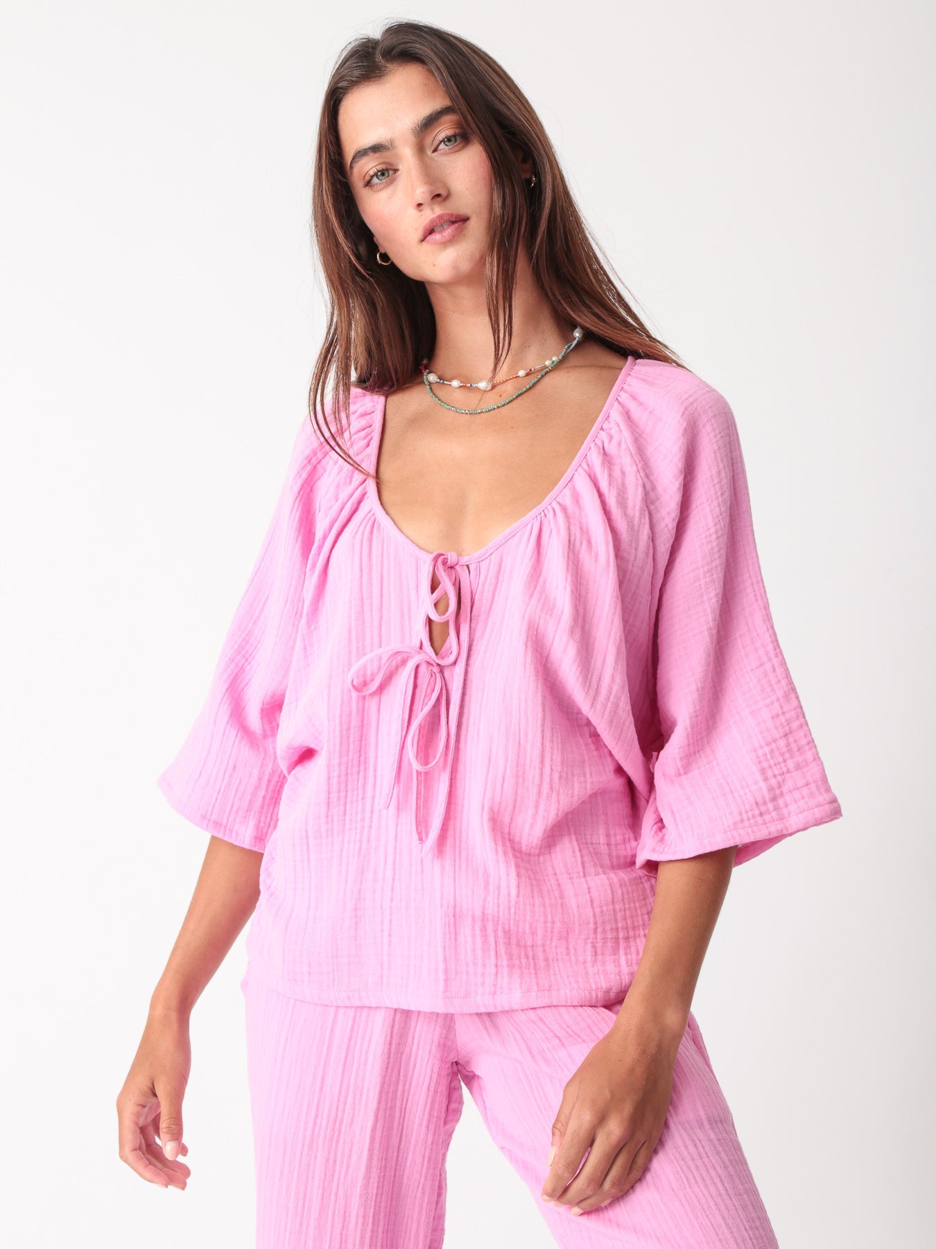 Mindy Gauze Top - Bubblegum