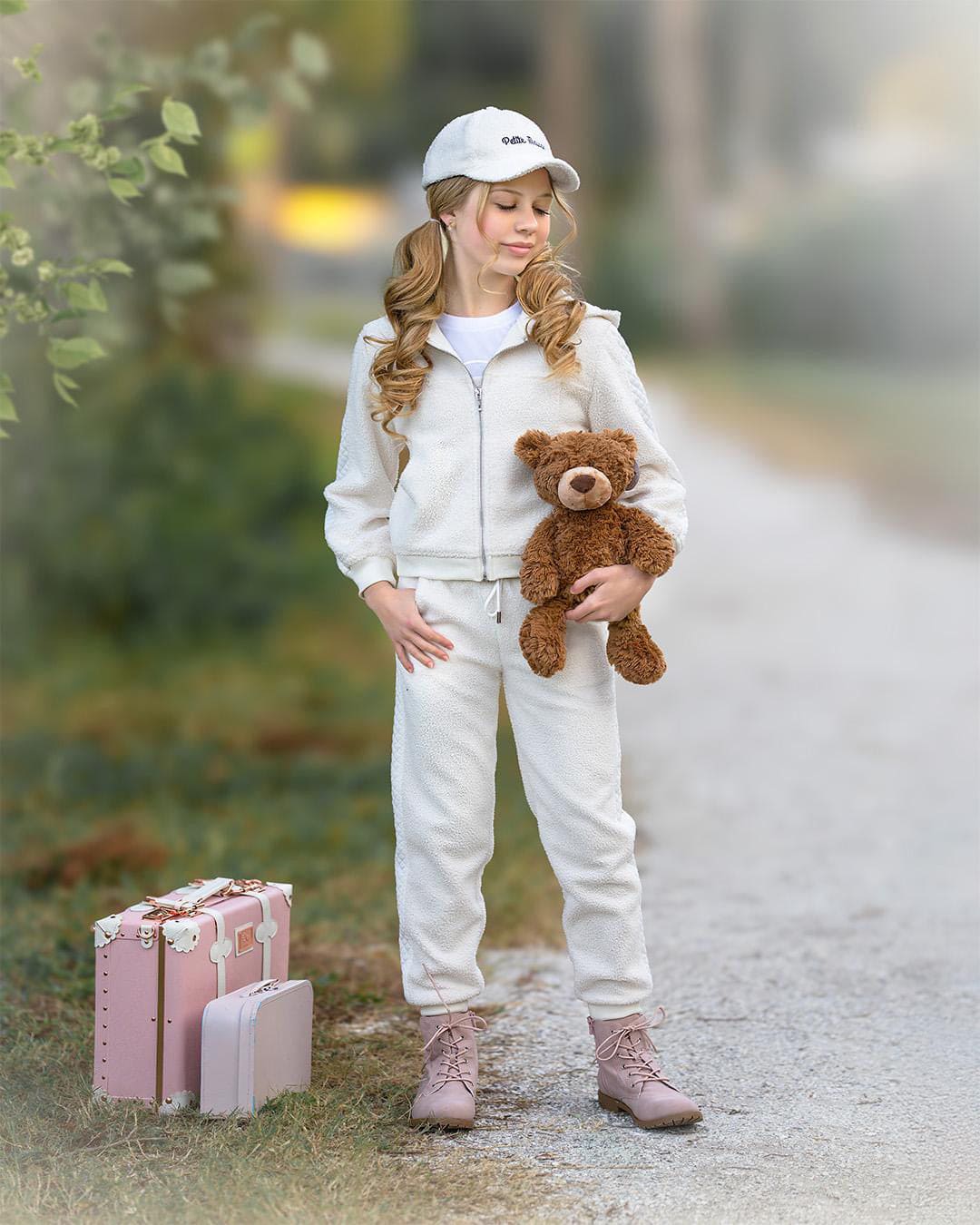 White Teddy Track Suit - Petite Maison Kids