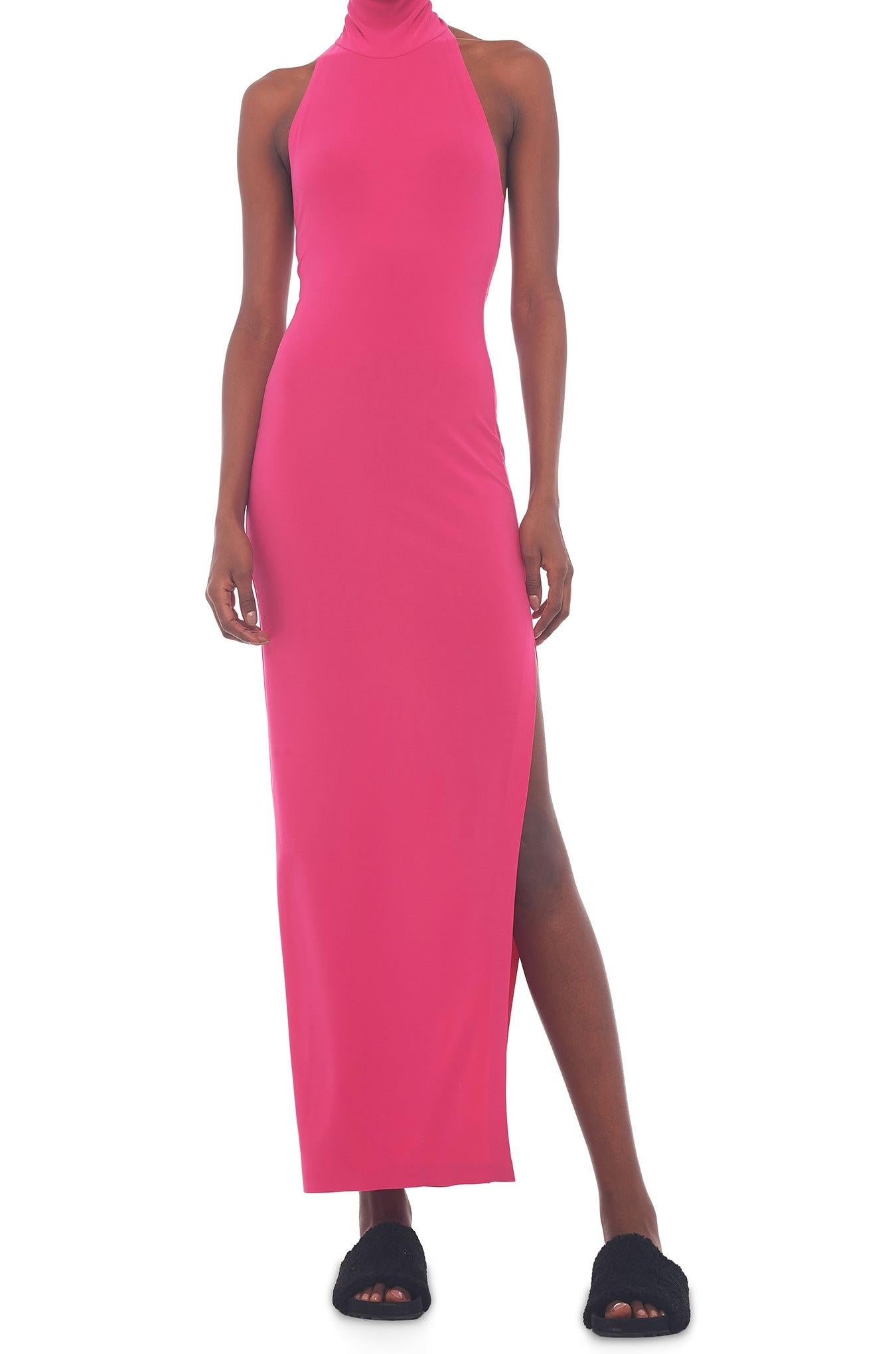 HALTER TURTLE SIDE SLIT GOWN