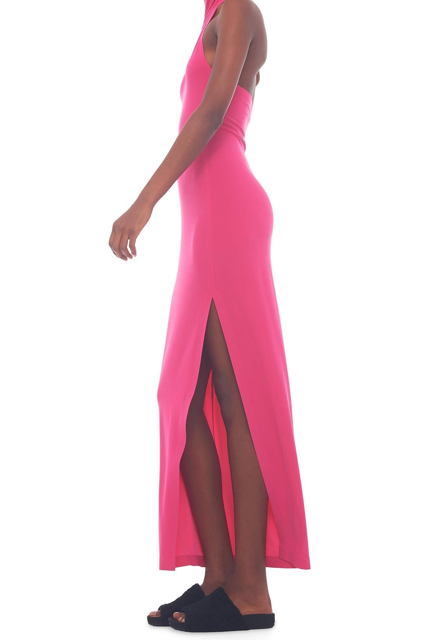 HALTER TURTLE SIDE SLIT GOWN