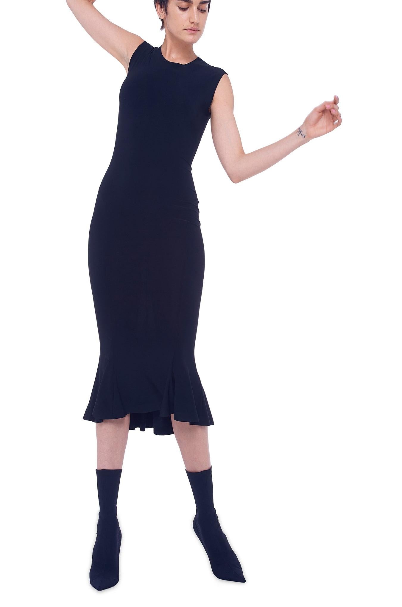 FISHTAIL DRESS TO MIDCALF