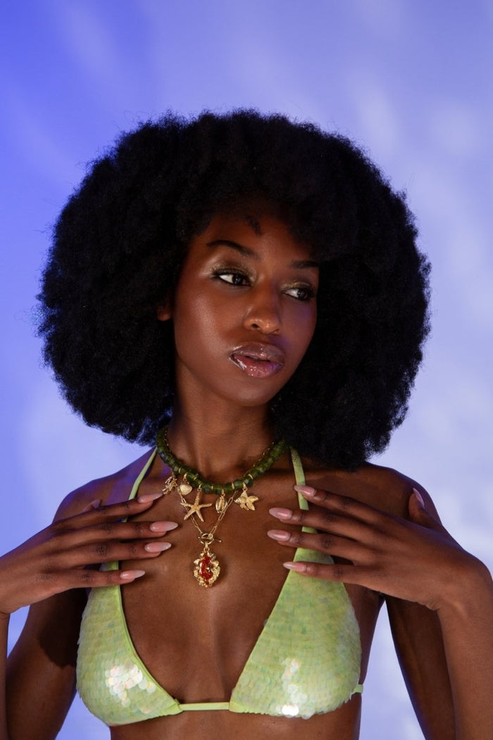 Meretrix Necklace in Green – MIX - will take 2-4 weeks to arrive