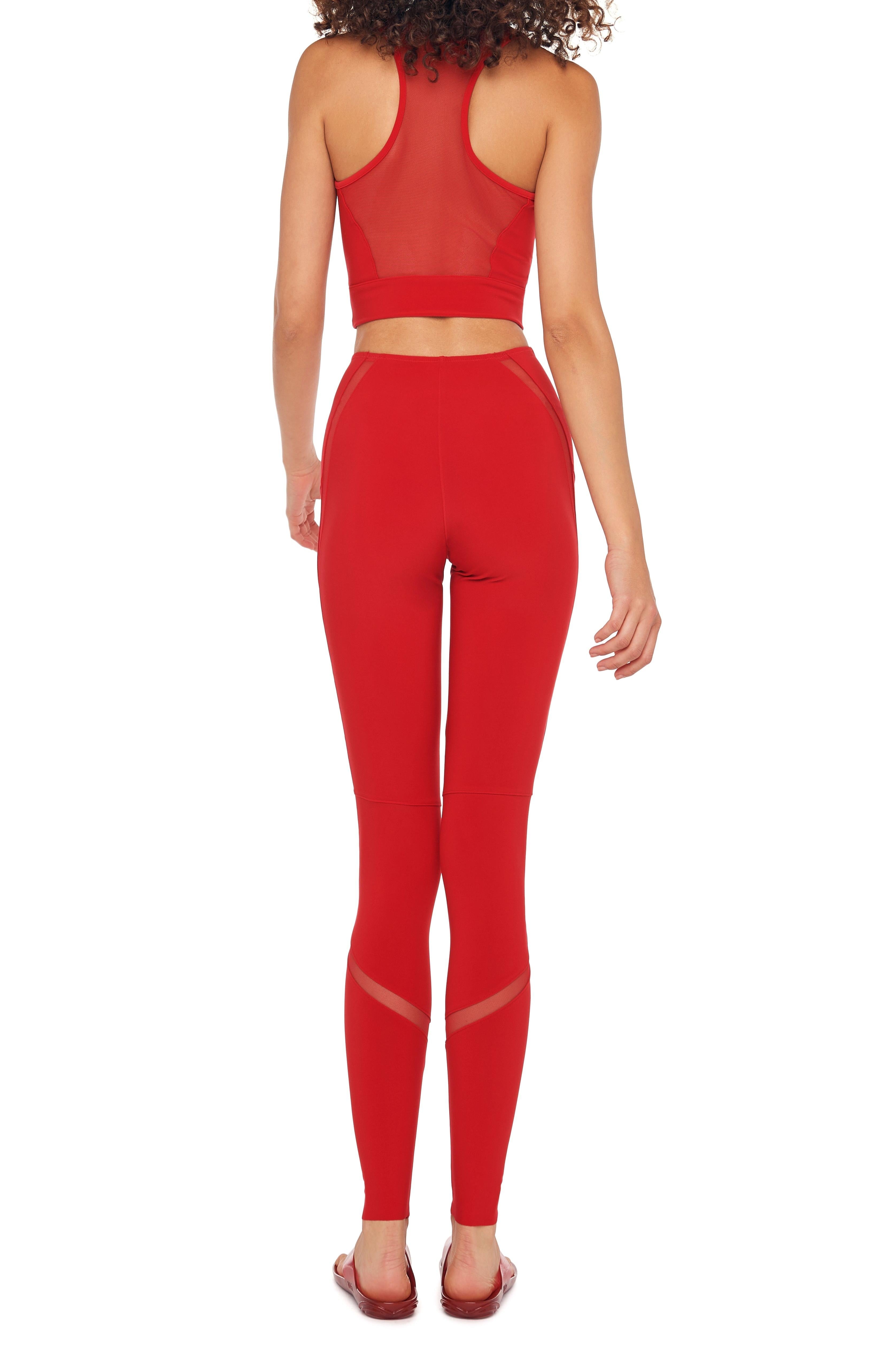 DIAGONAL LEGGING WITH MESH INSERT