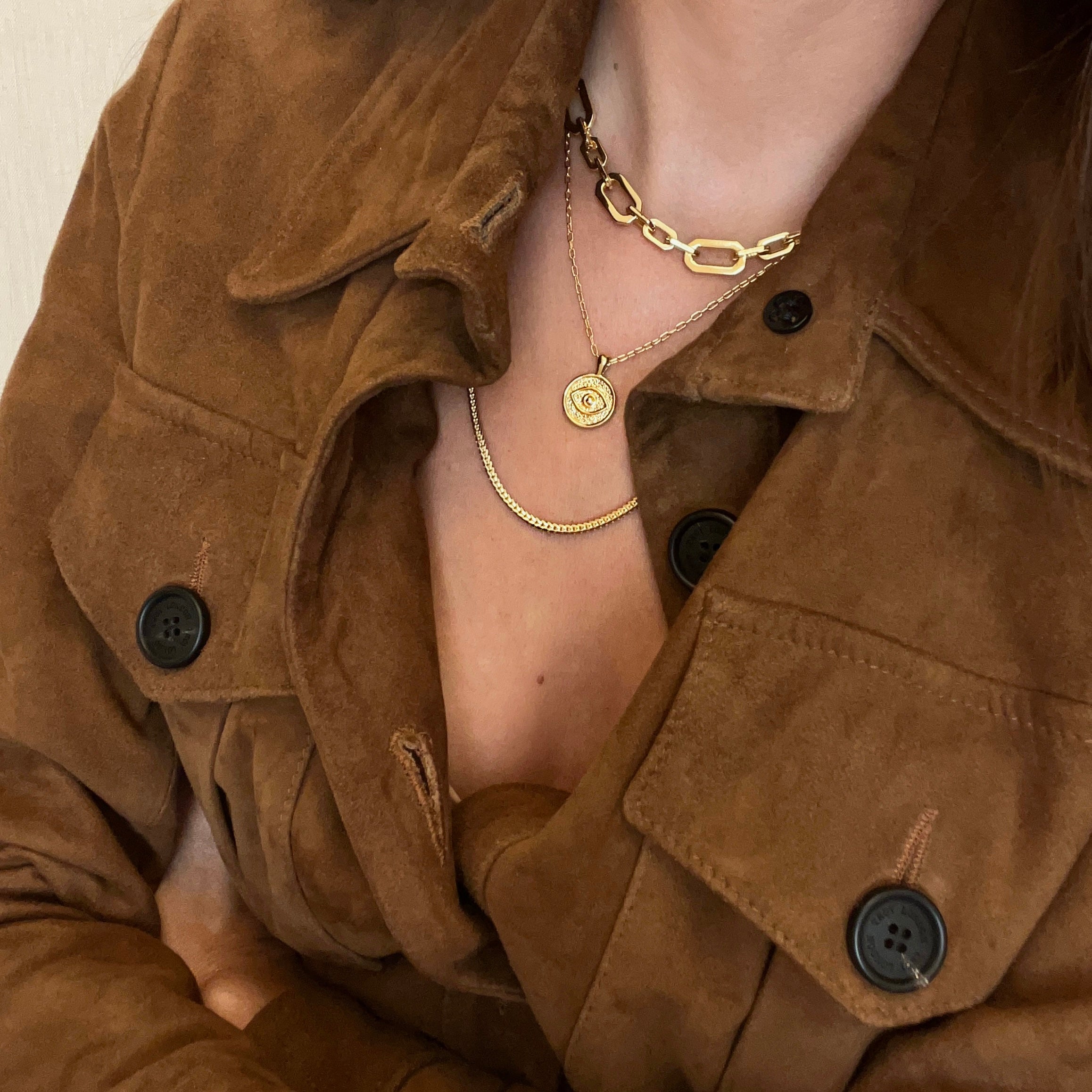 Evil Eye Pendant Necklace- Gold