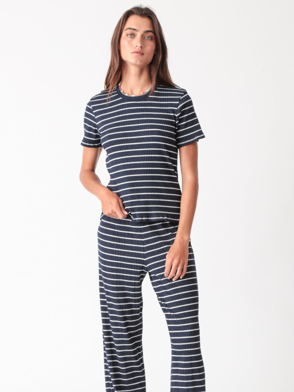 90's Tee - Indigo Stripe