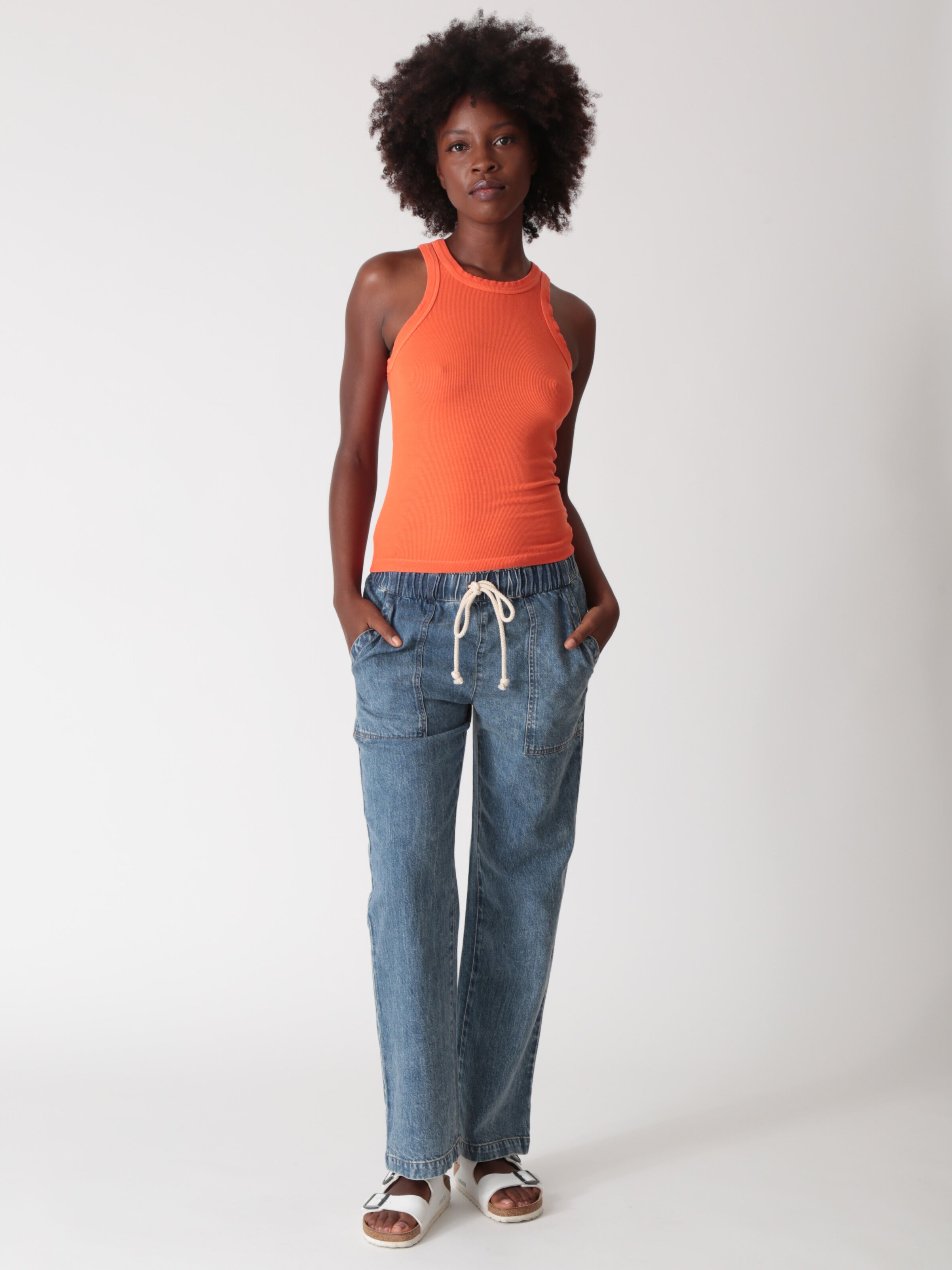 Sinclair Stretch Rib Tank - Tango