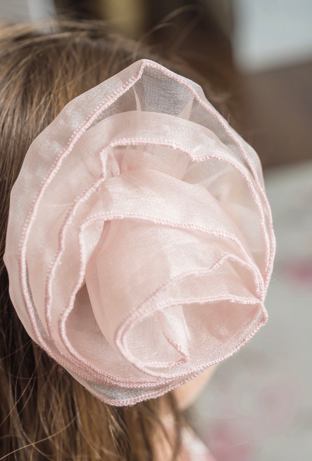Vivian Dusty Pink Organza Flower Hair Clip - Petite Maison Kids