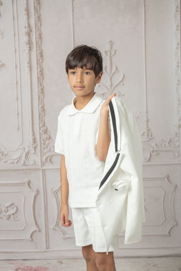 Alex White Short Sleeve Polo Shirt - Petite Maison Kids