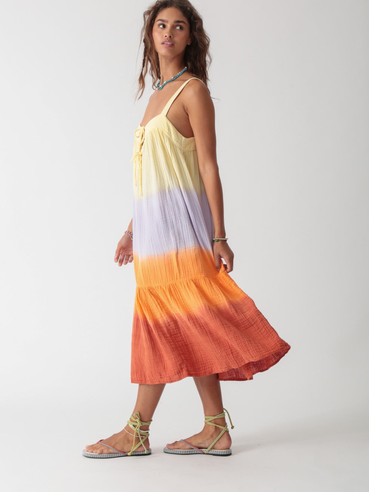 Addison Gauze Dress - Ombré Sunset
