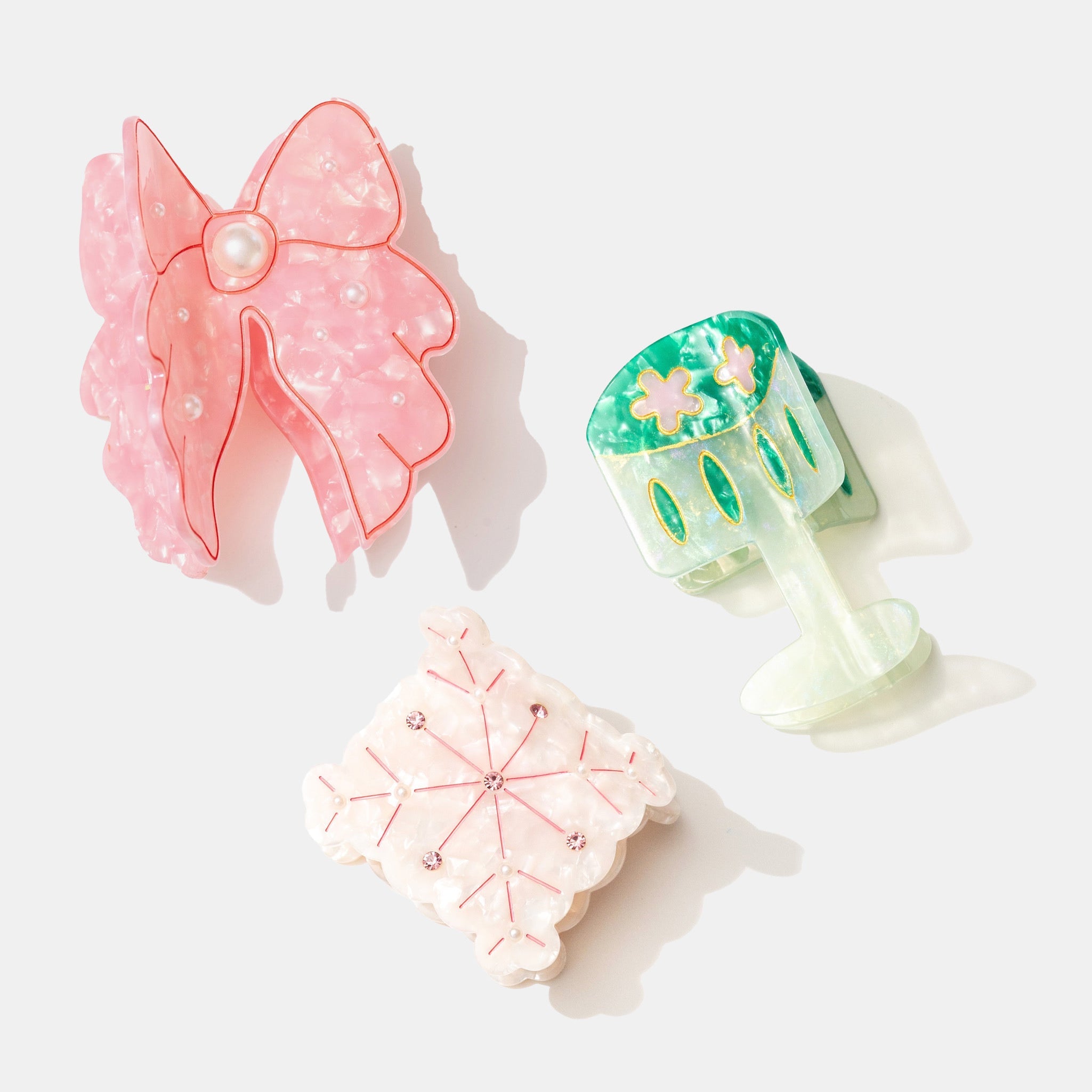 Snowflake Holiday Claw Clip Set (3)