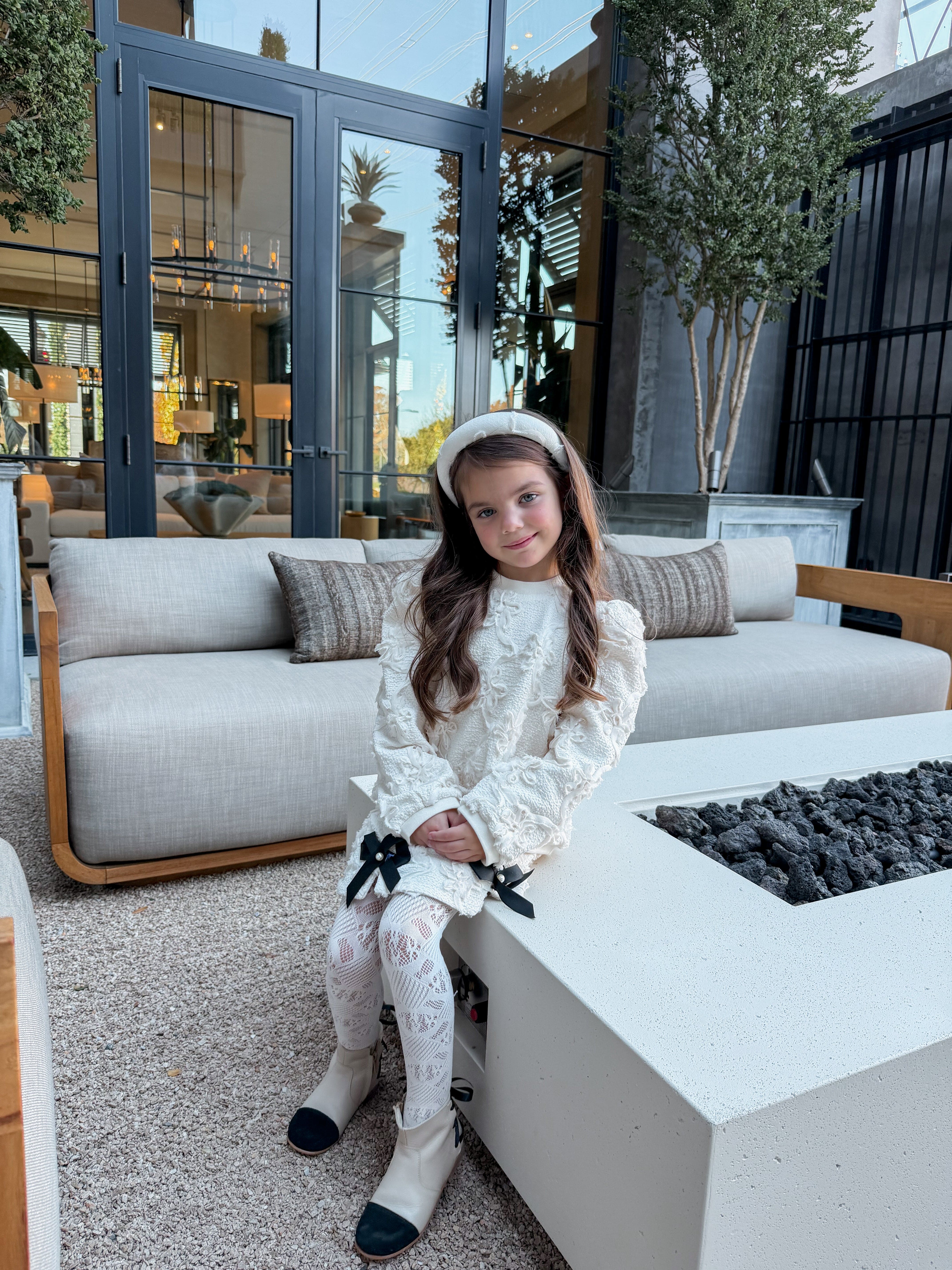 Ava Ivory Flower Headband - Petite Maison Kids