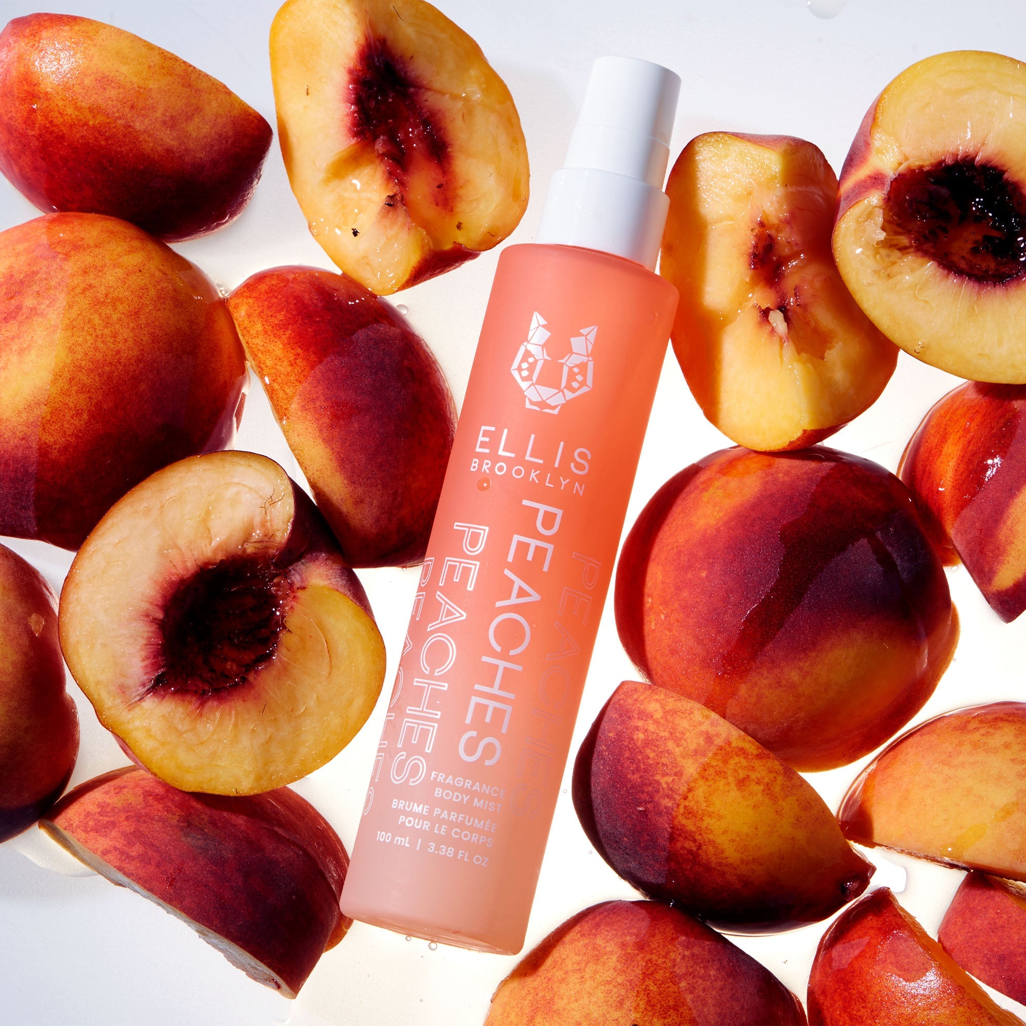 IMAGE 4: PEACHES FRAGRANCE AND BODY MIST 100ml with peaches