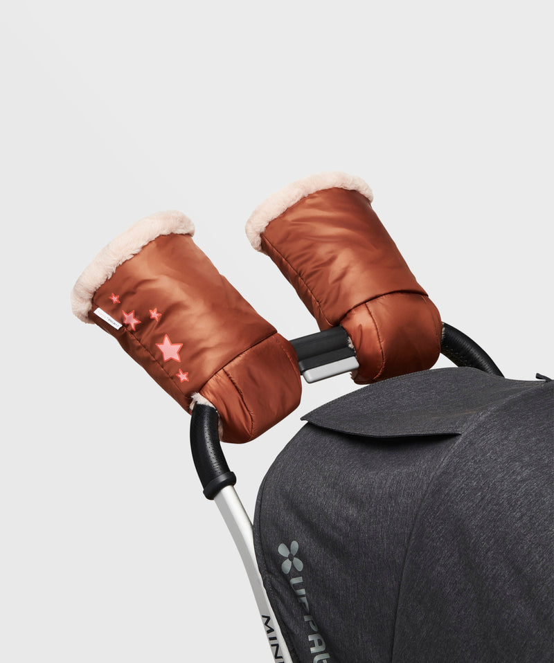 Winter Stroller Gloves - Nylon In Clay Printed