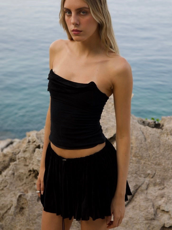 CABANA BUSTIER IN BLACK