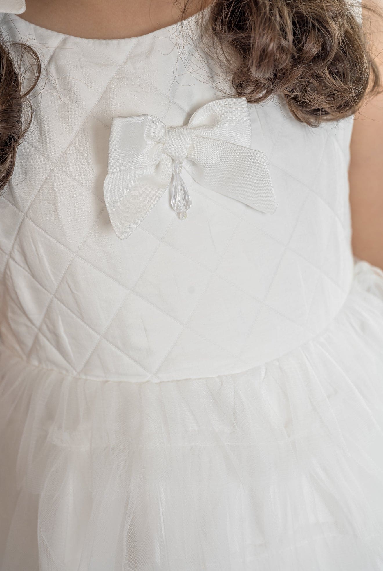 Poppy White Quilted Dress - Petite Maison Kids