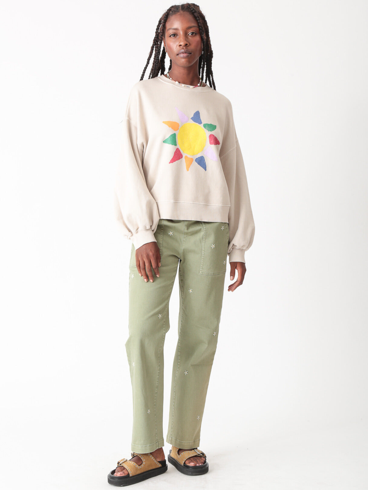 Easy Pant - Daisy Embroidery