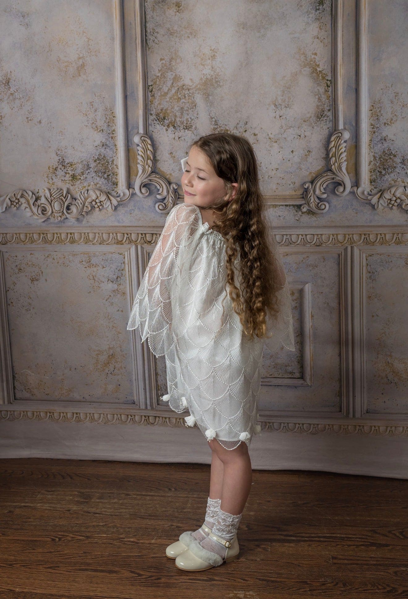 Faith White Scallop Dress - Petite Maison Kids