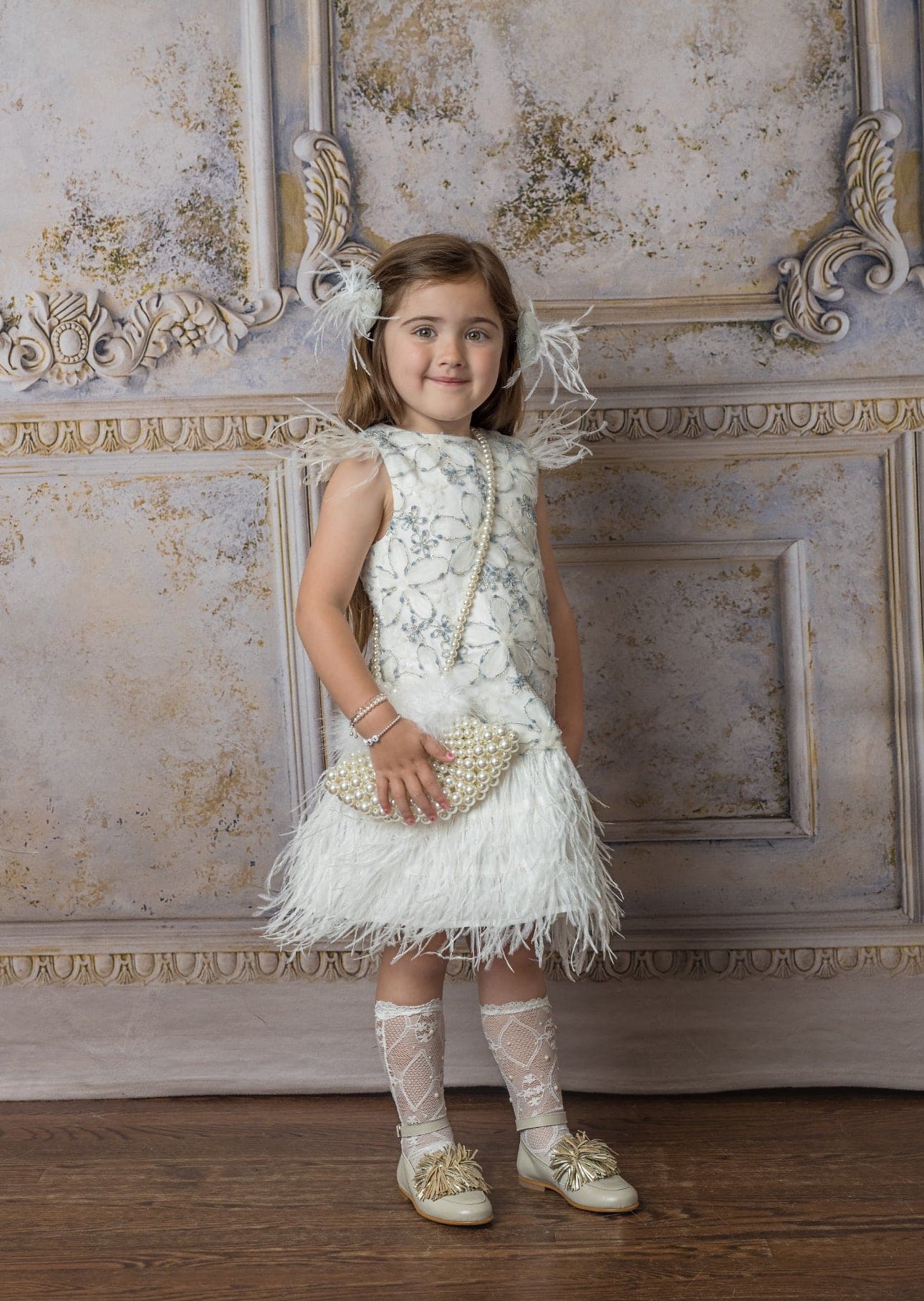 Olivia Feather Dress - Petite Maison Kids