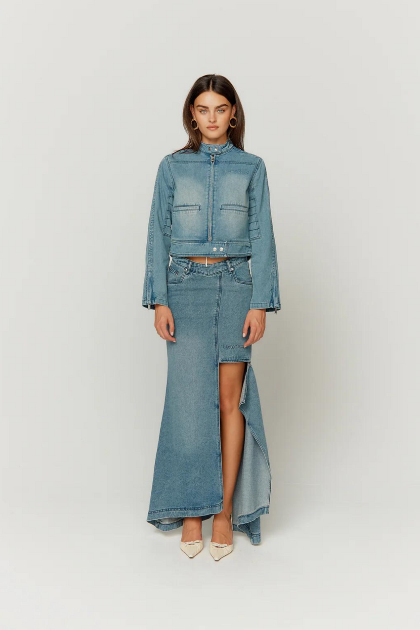 The Cascade Denim Skirt