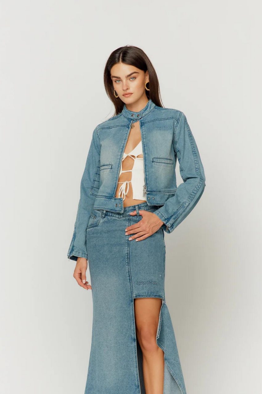The Cascade Denim Skirt
