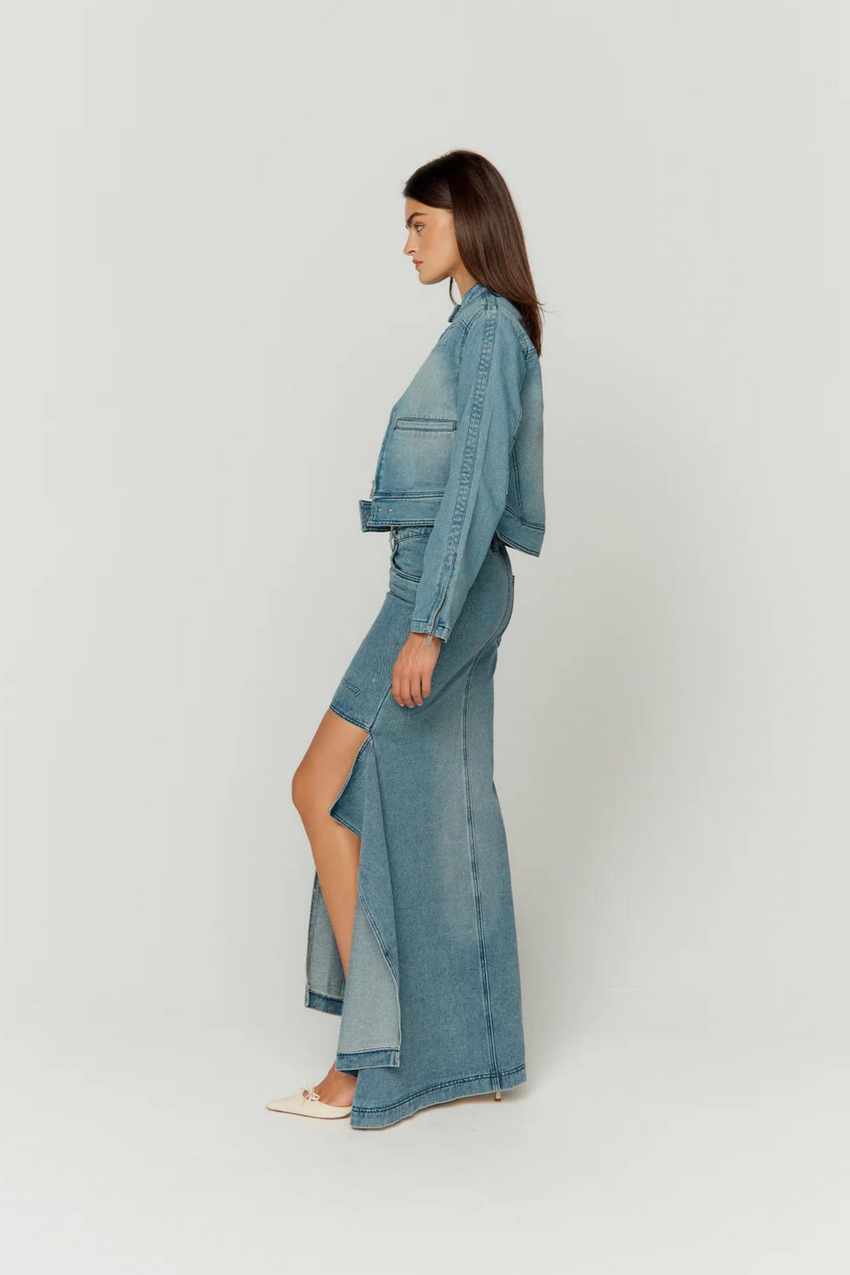 The Cascade Denim Skirt
