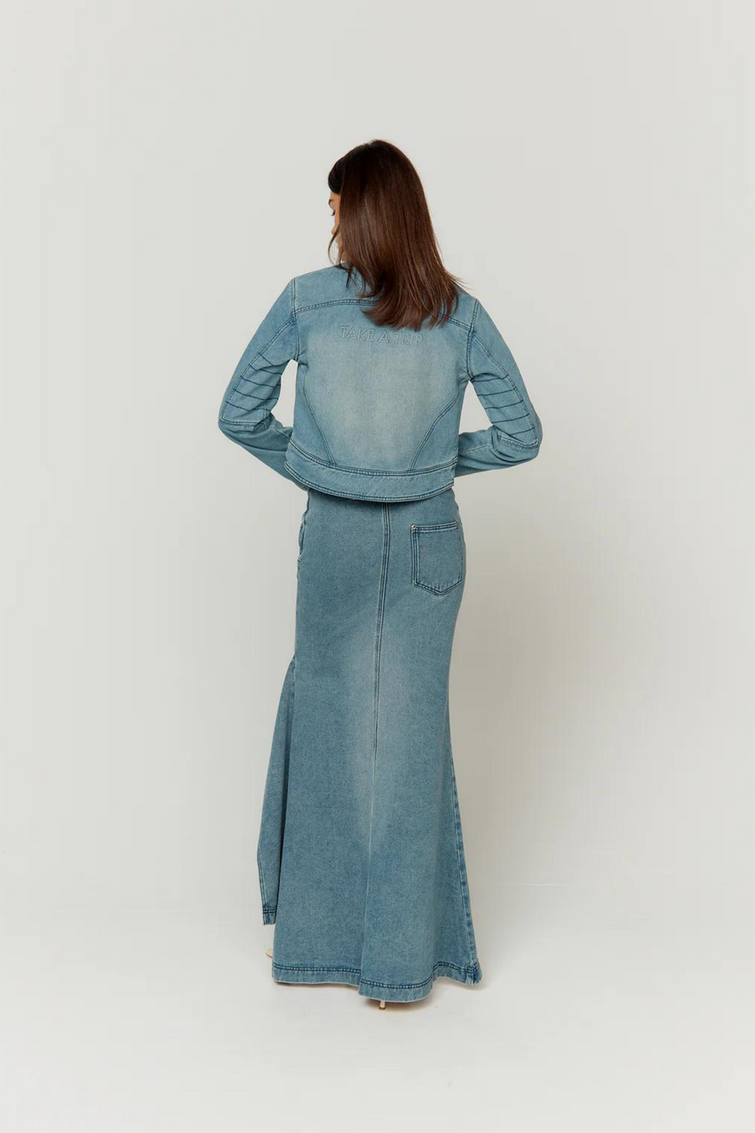 The Cascade Denim Skirt