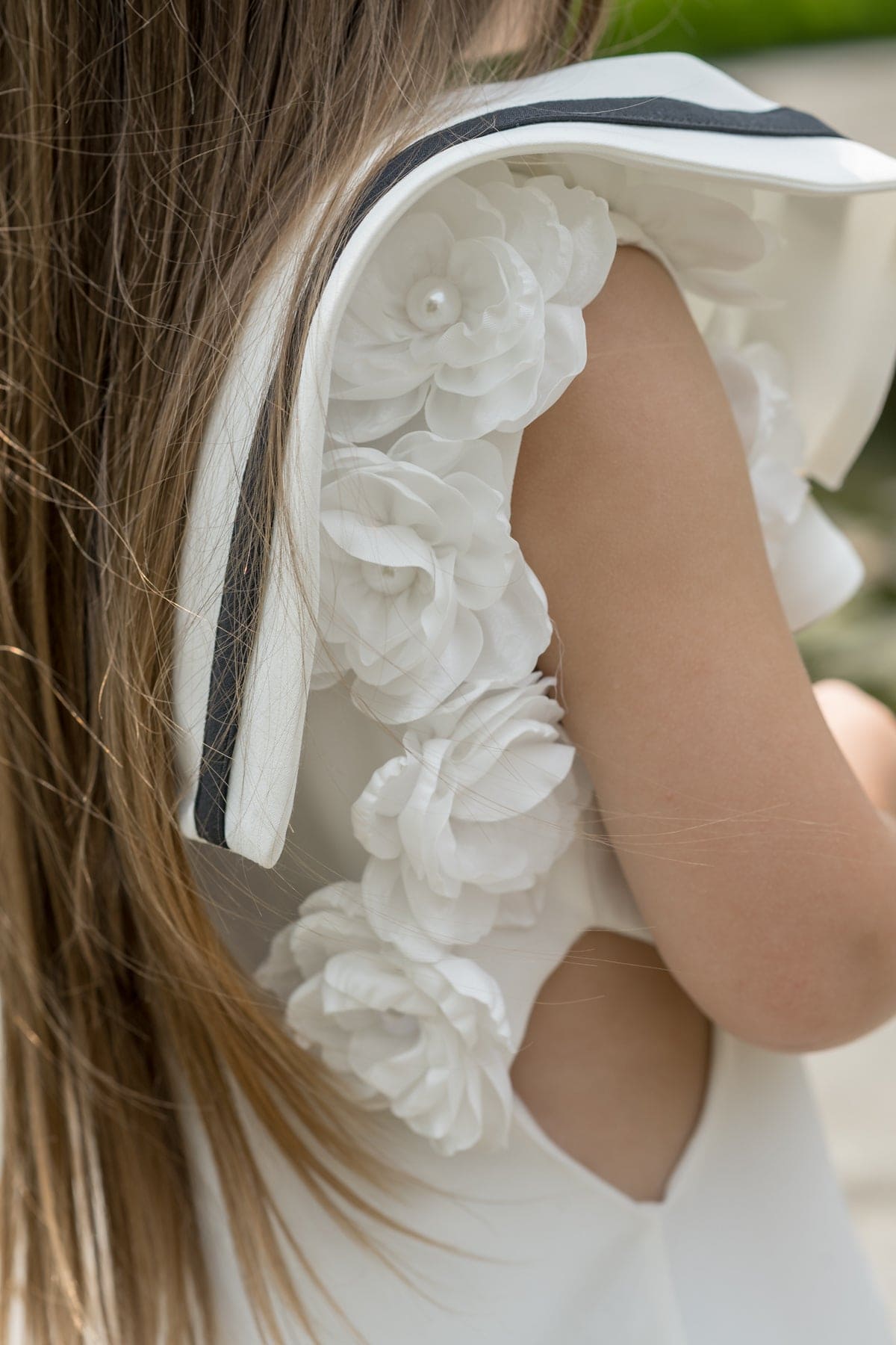 Alex White Ruffle Dress with Black Contrast Line - Petite Maison Kids