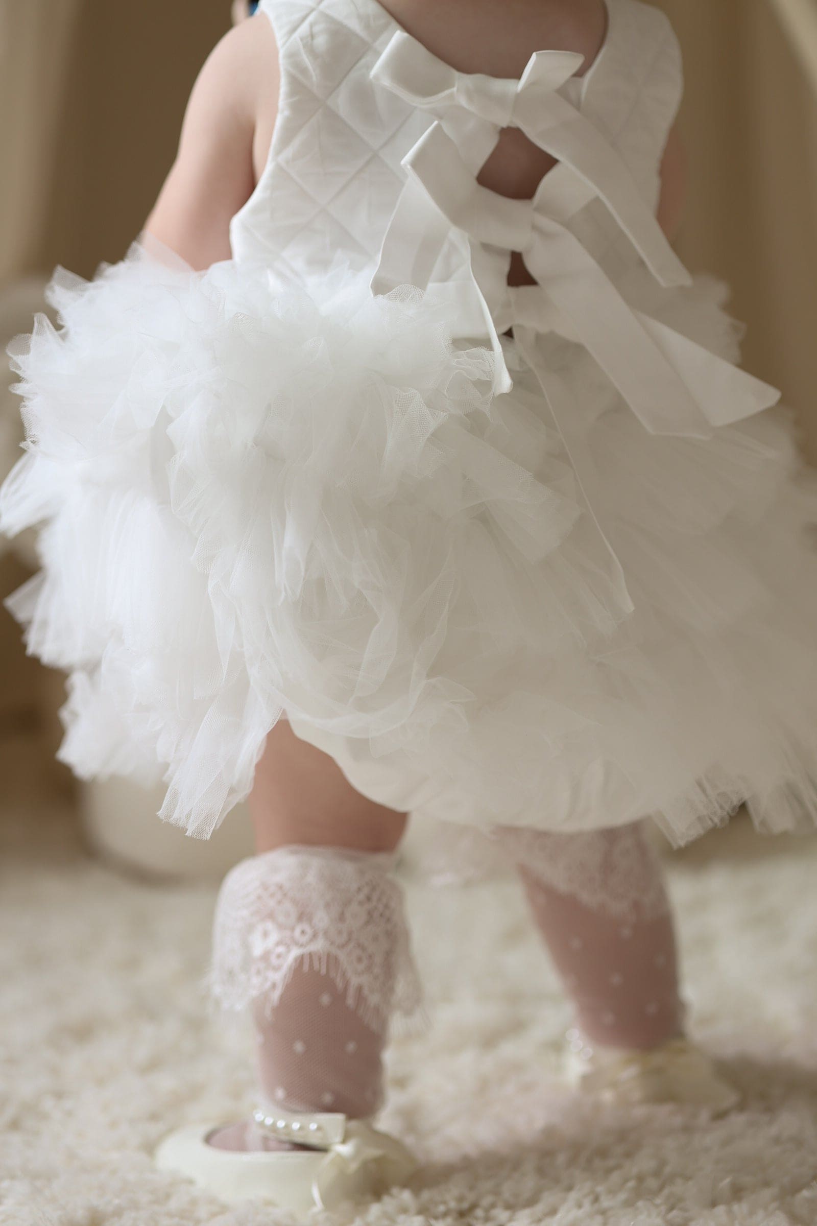 Poppy White Quilted Romper - Petite Maison Kids