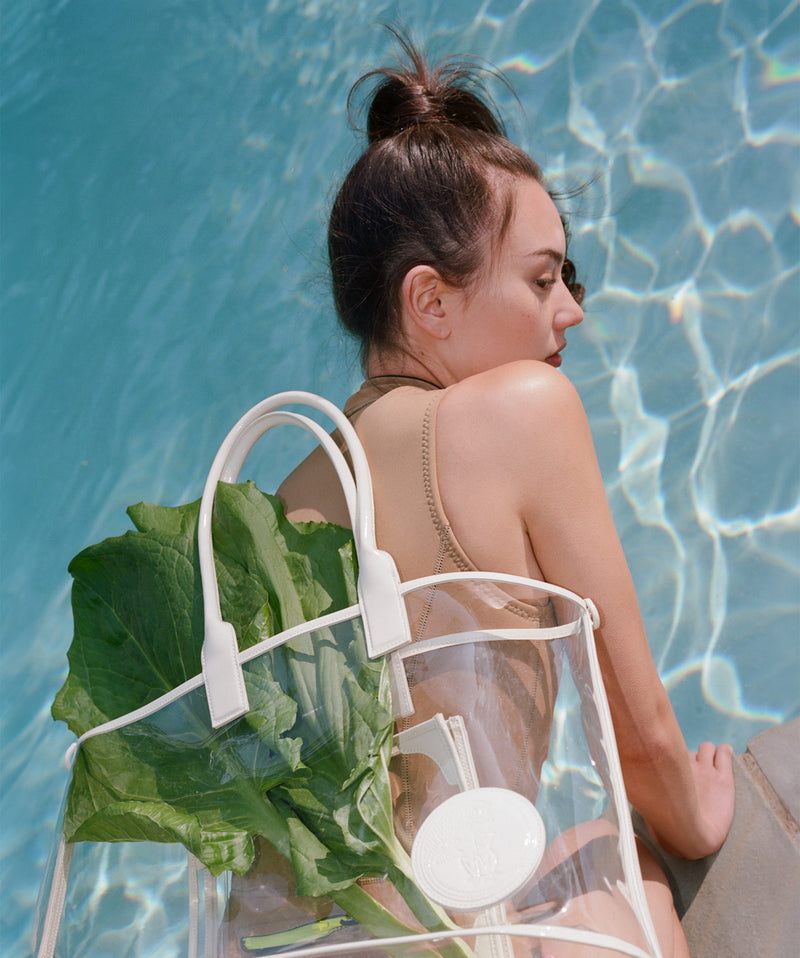 Pool Tote Ivory Trim