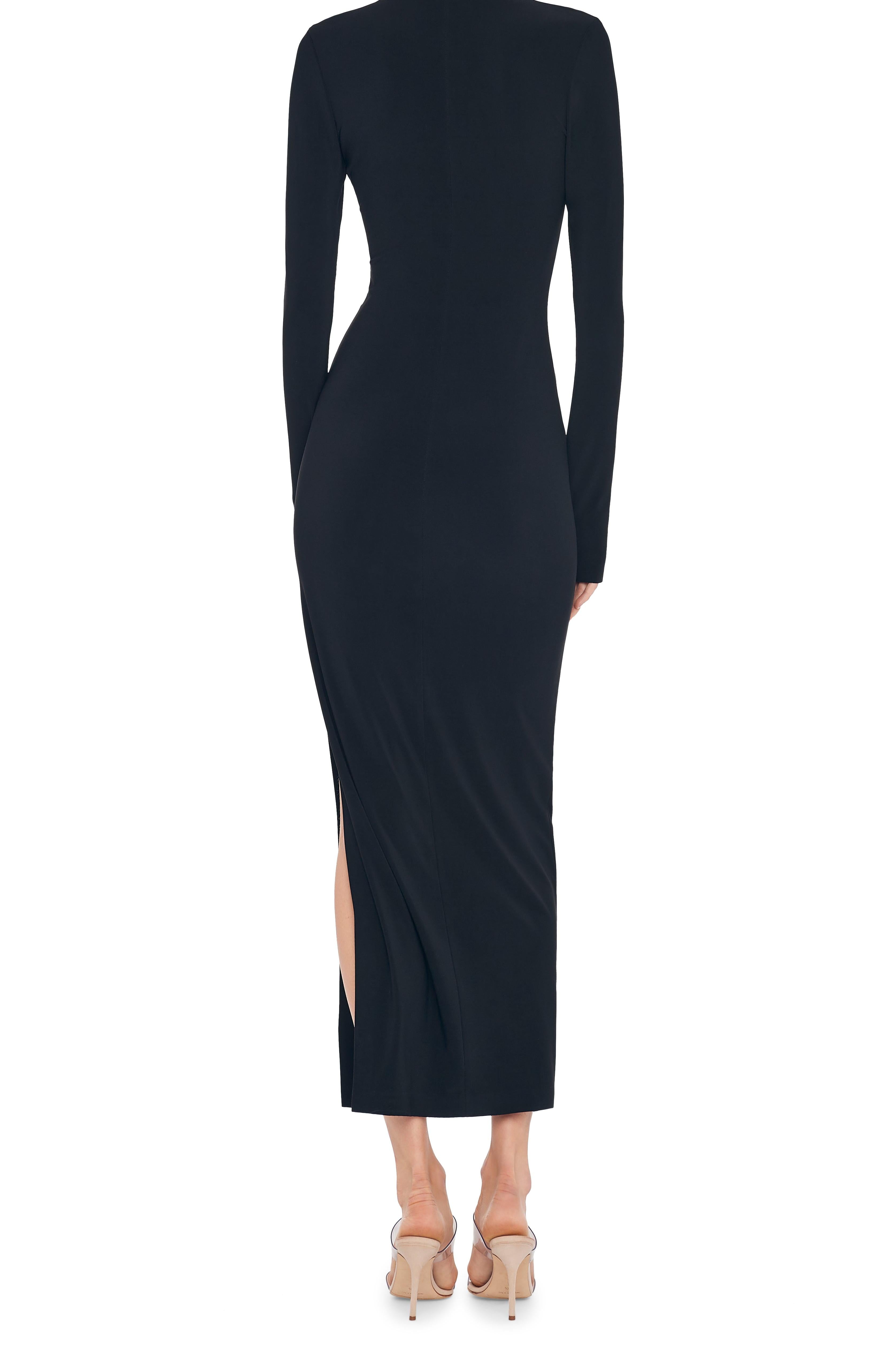 U NECK SIDE SLIT GOWN