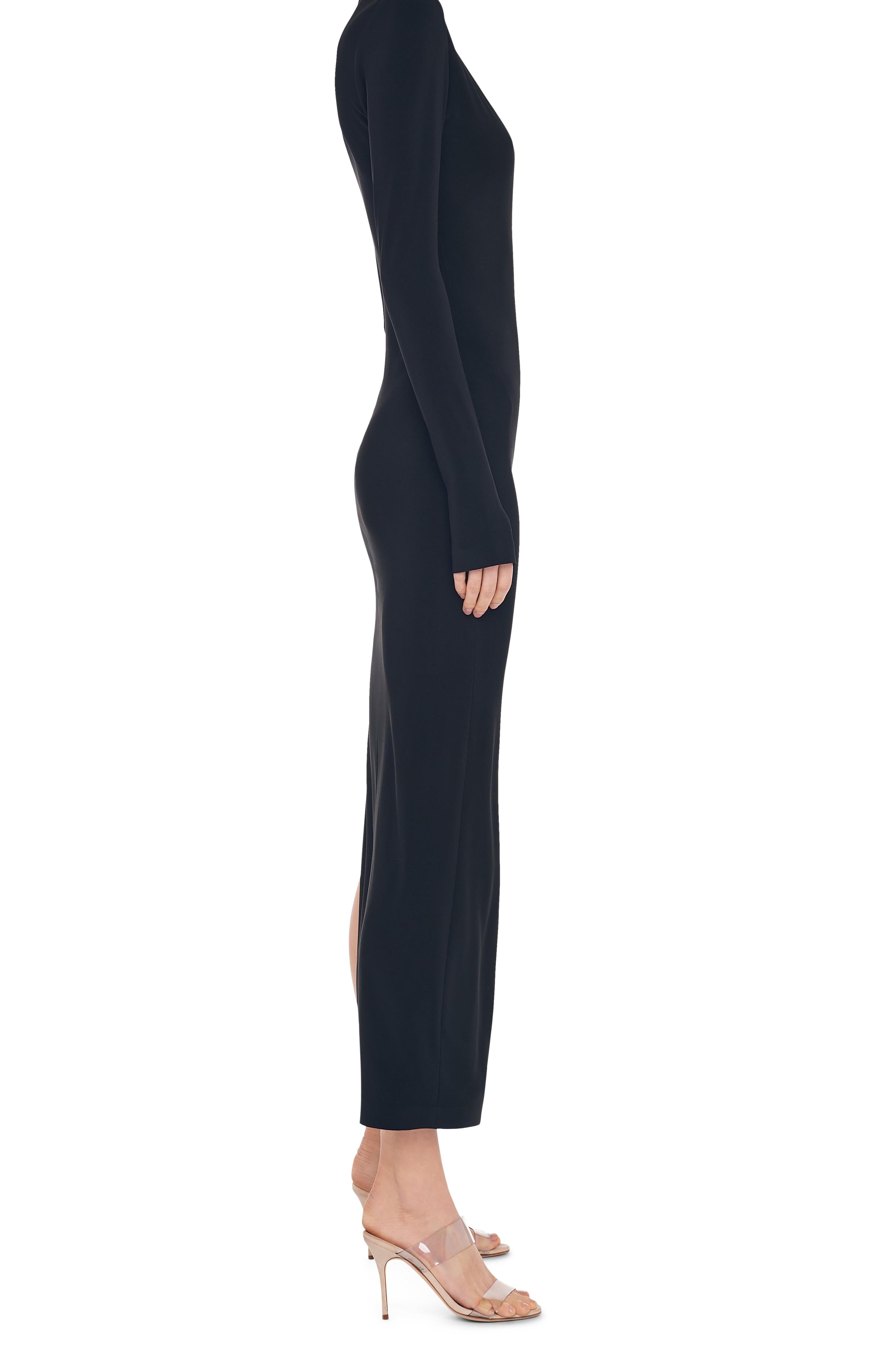 U NECK SIDE SLIT GOWN