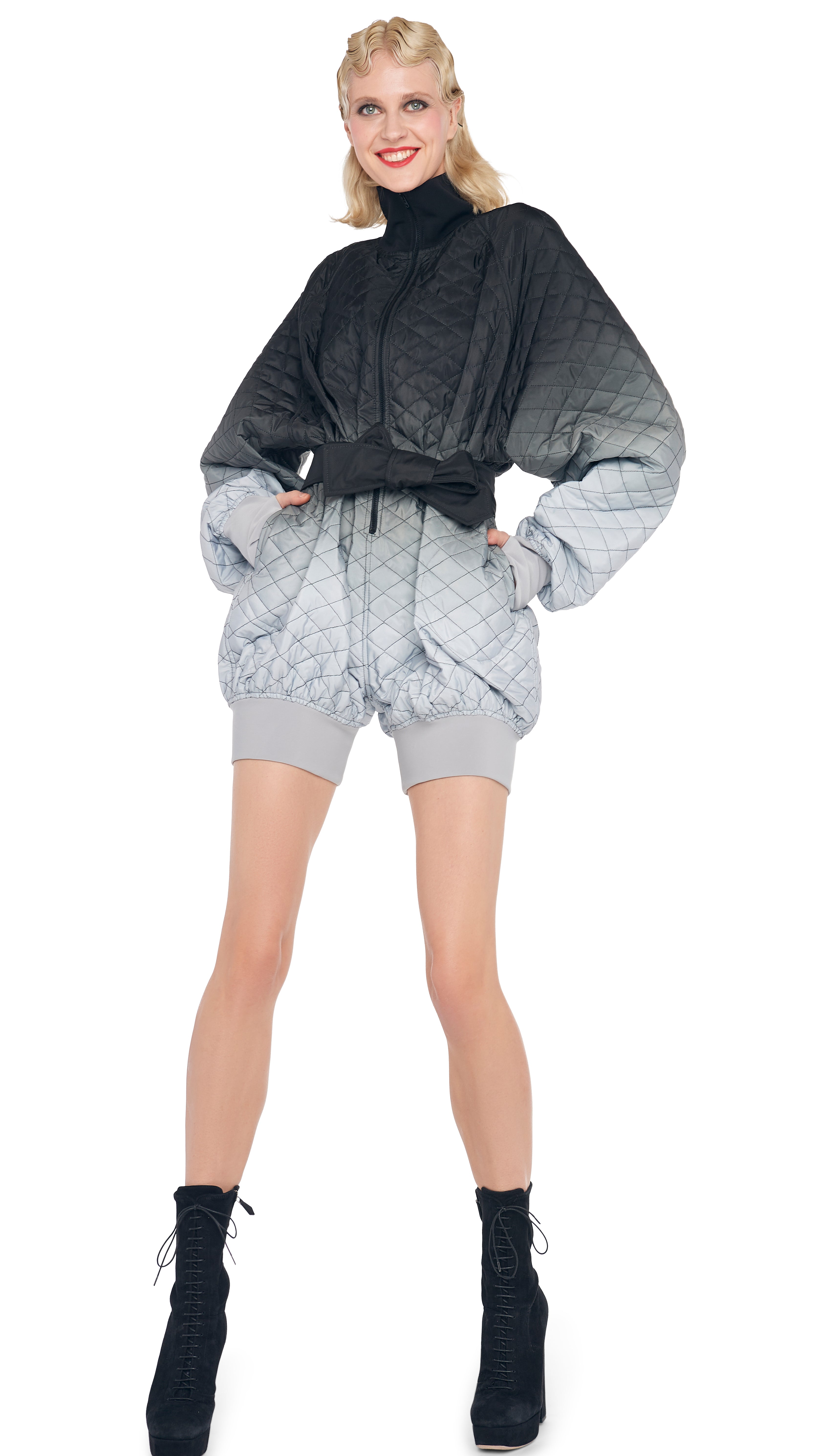 QUILTED BOMBER JUMPSHORT