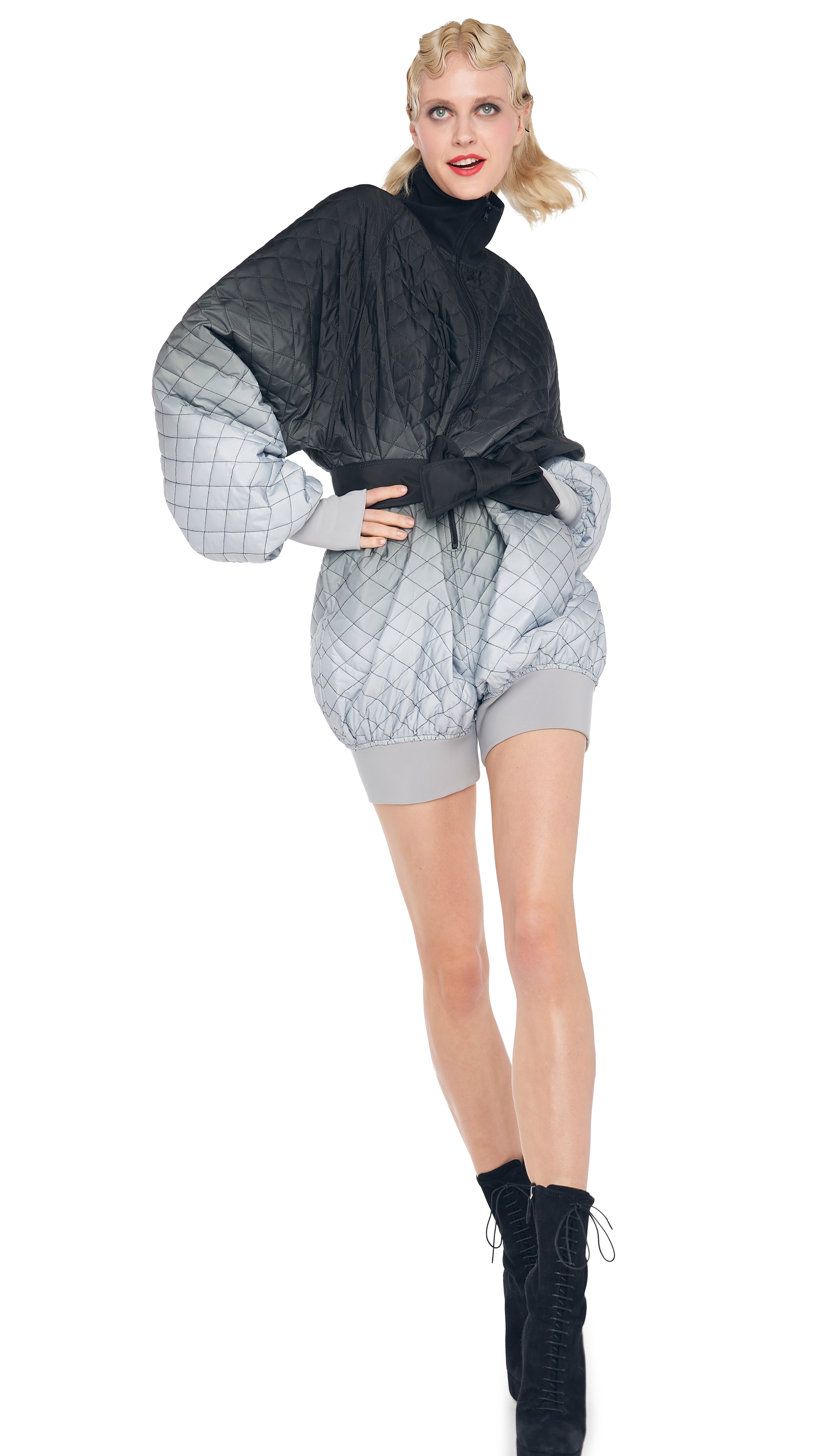 QUILTED BOMBER JUMPSHORT