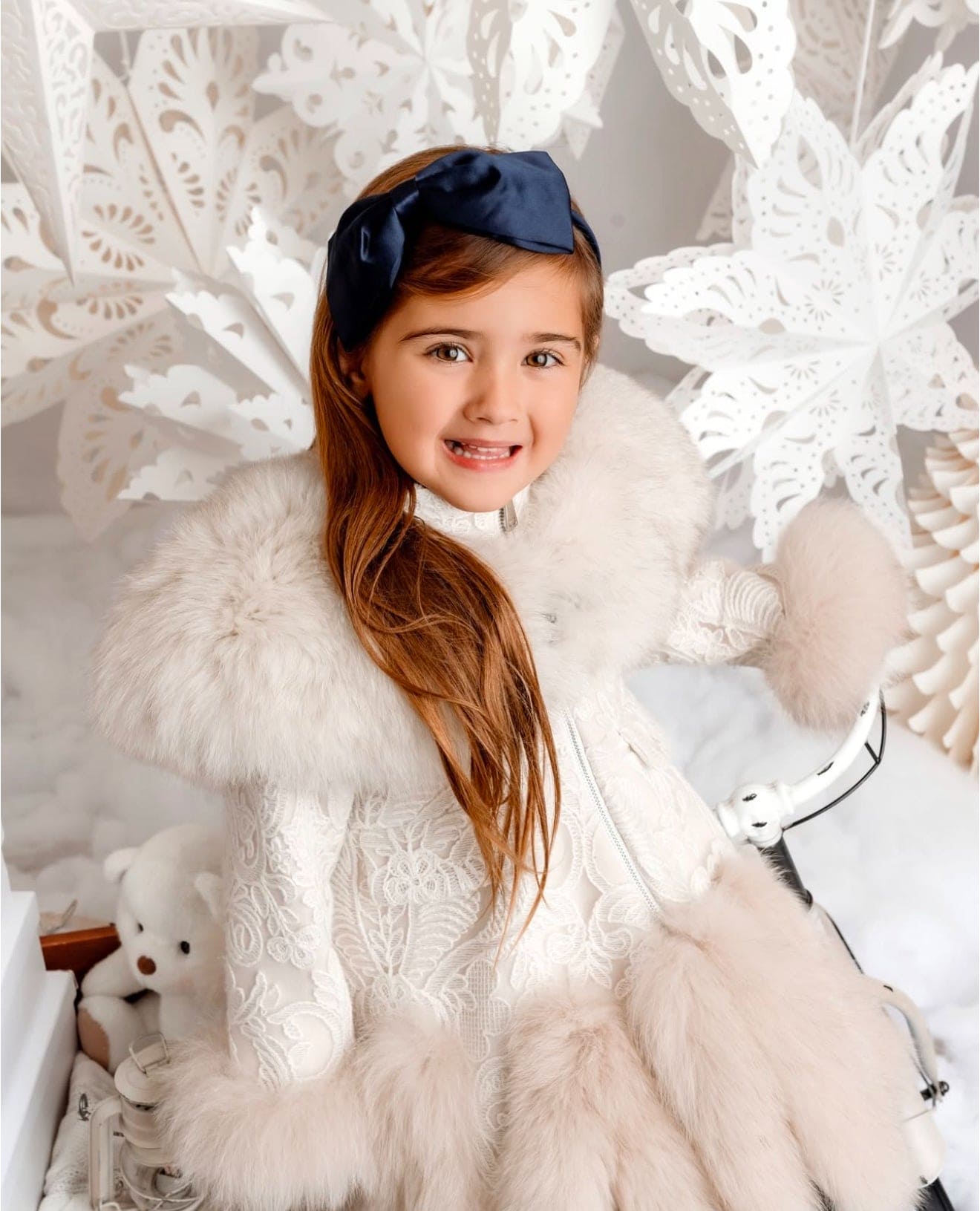 Anna Beige Fur Capelet - Petite Maison Kids