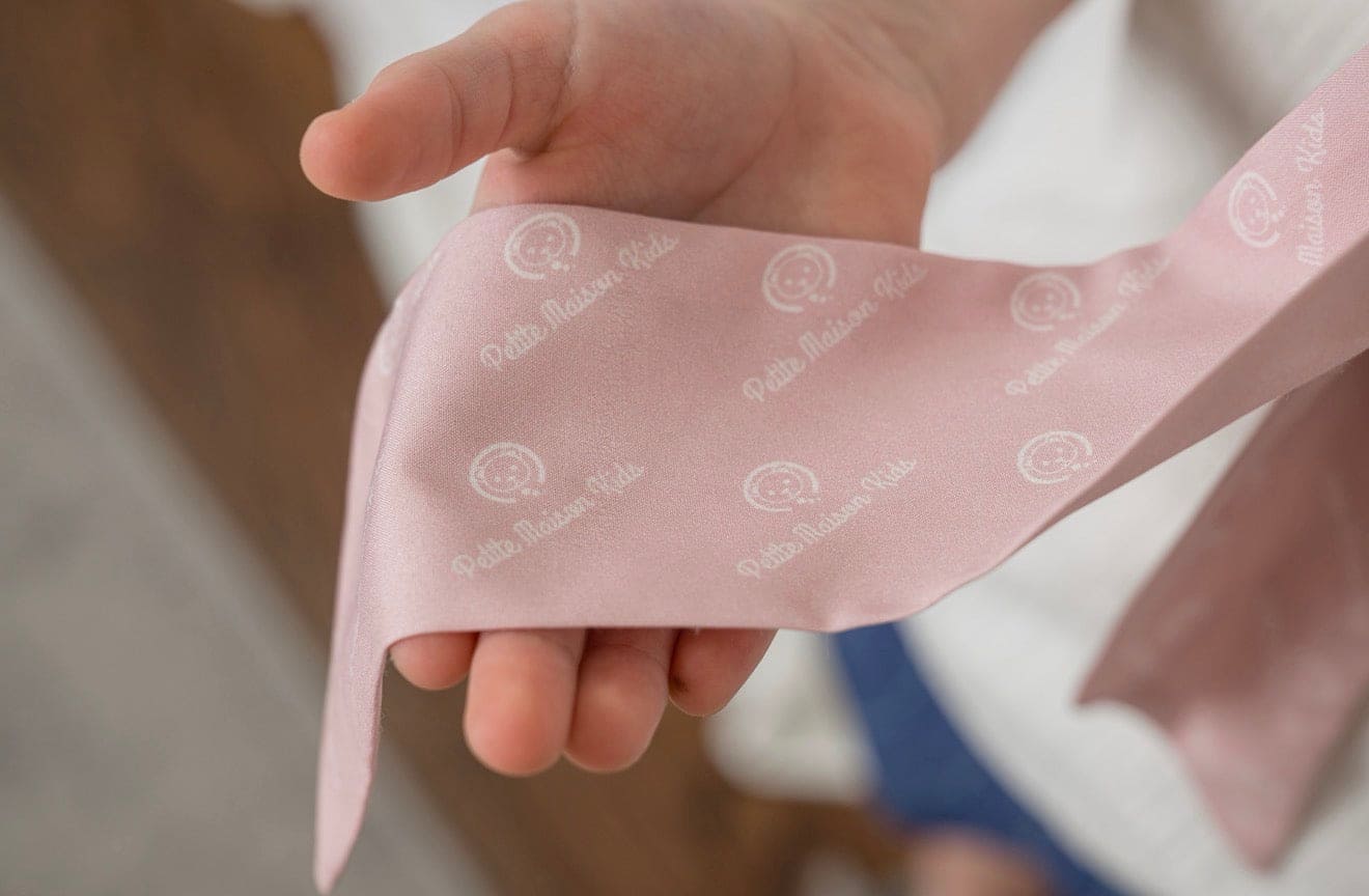 Dusty Pink Logo Chiffon Scarf - Petite Maison Kids