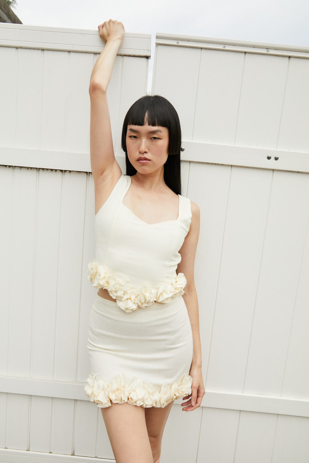 Brisa Rosette Linen Top