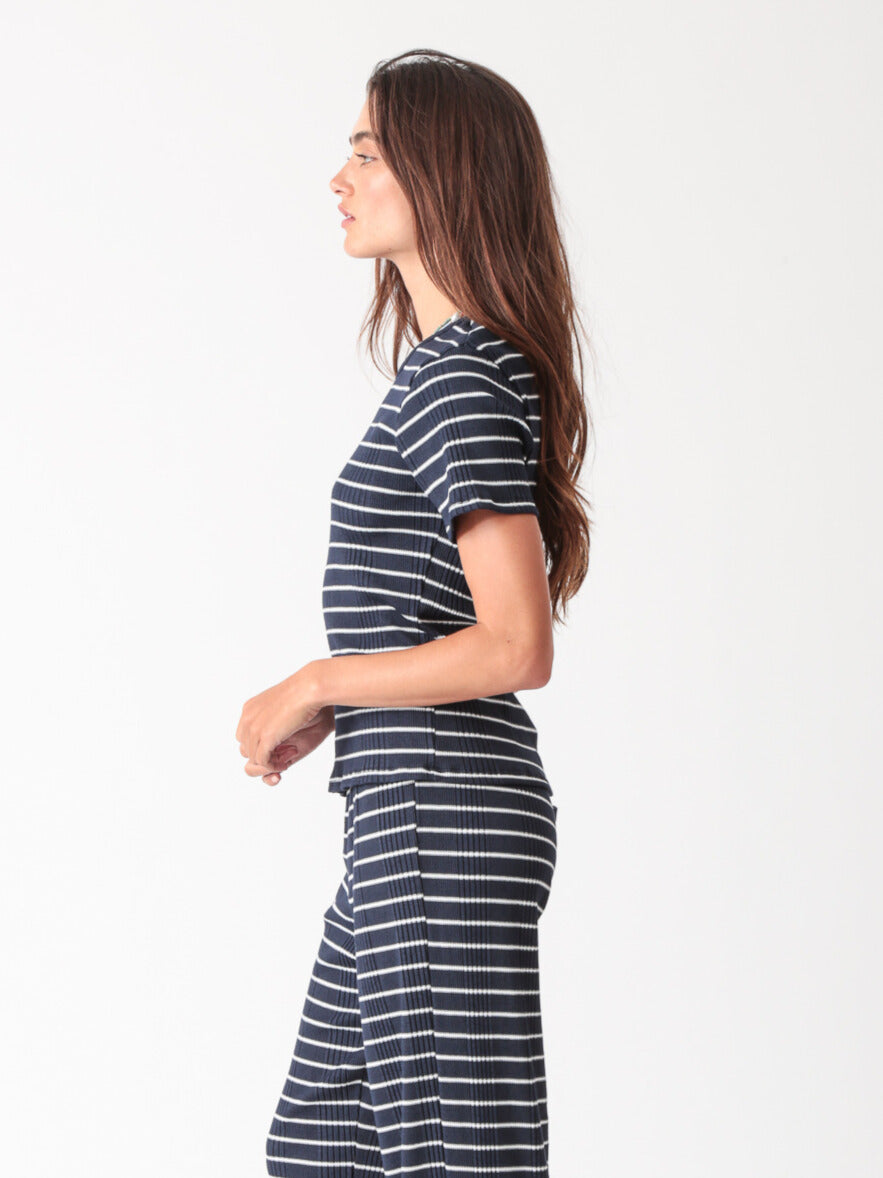 90's Tee - Indigo Stripe