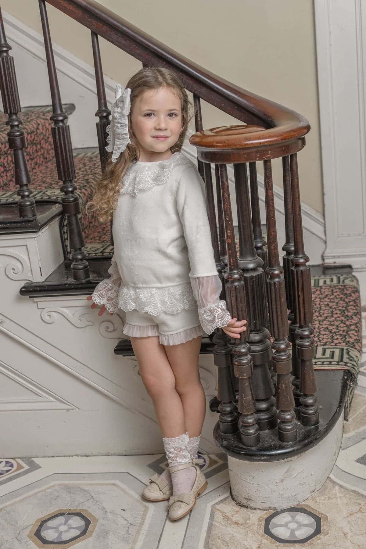 Emma White Cotton and Lace Top and Shorts Set - Petite Maison Kids