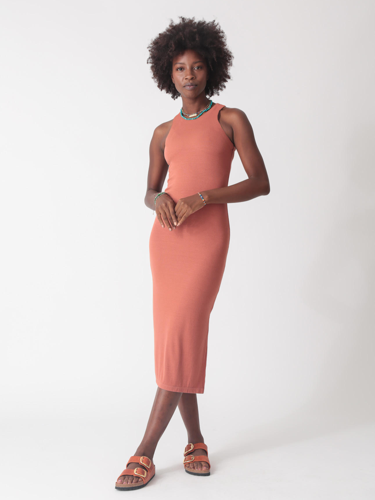 Rocky Rib Dress - Terracota