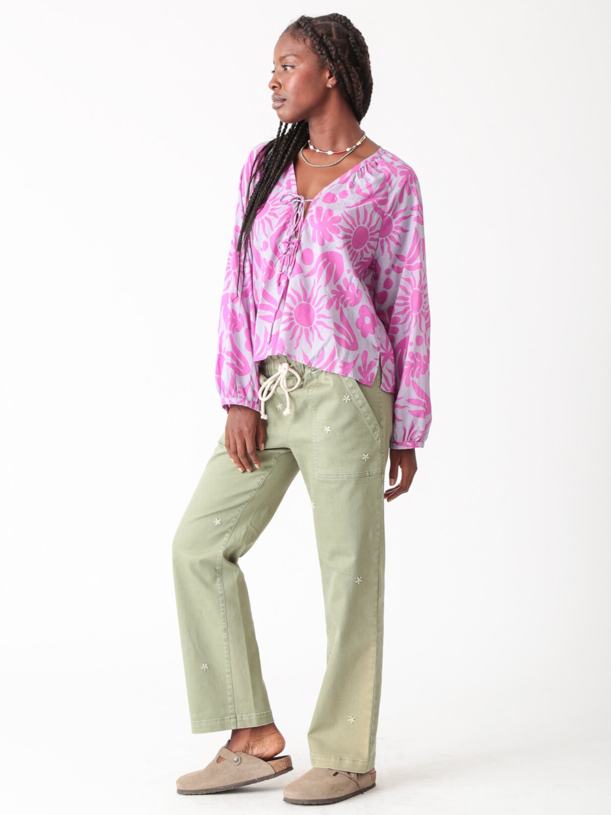 Meridian Tie Top - Sunny Bloom