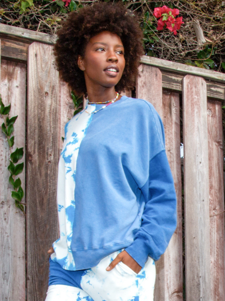 Bhodi Sweatshirt - Indigo Patchwork