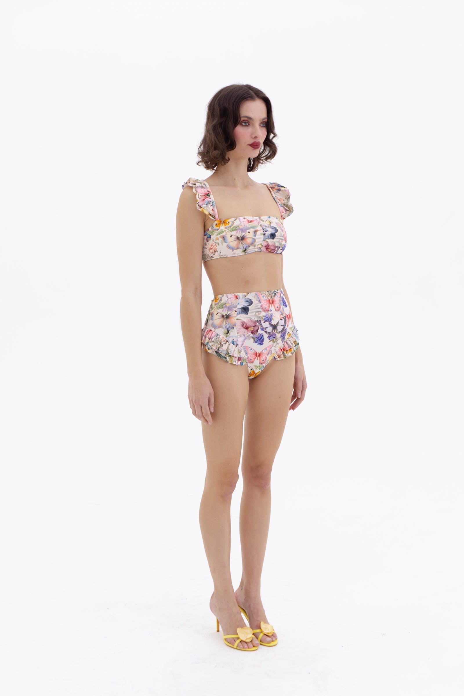 The Butterfly Botanics Ruffle Bikini Top