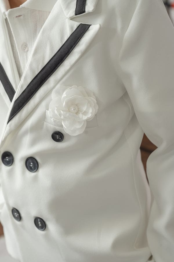 Alex White Blazer With Black Contrast Line - Petite Maison Kids