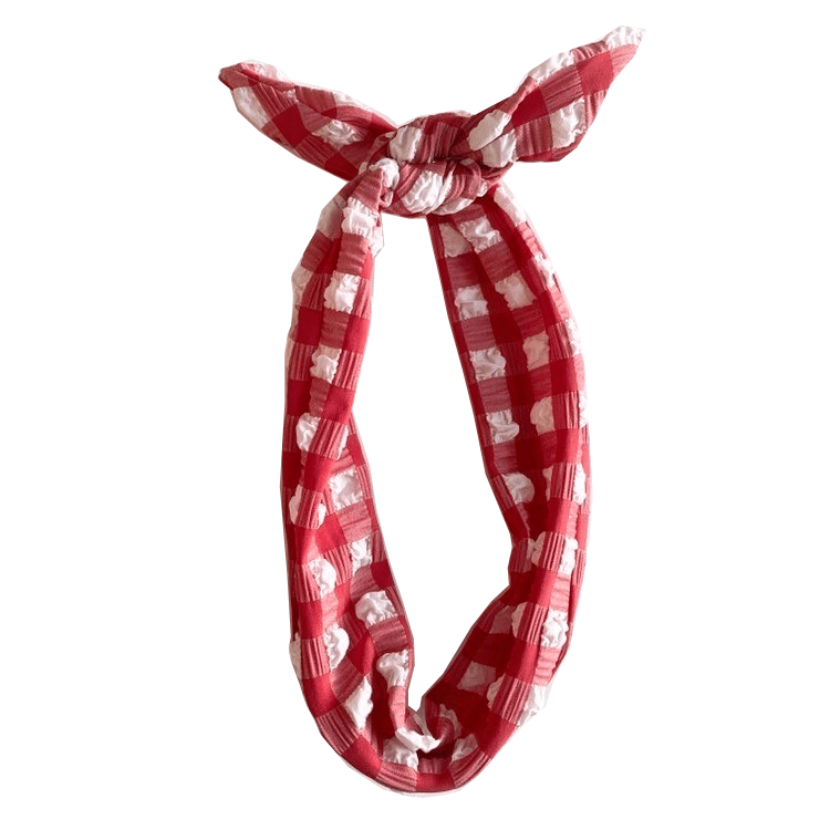 Red Gingham Headband