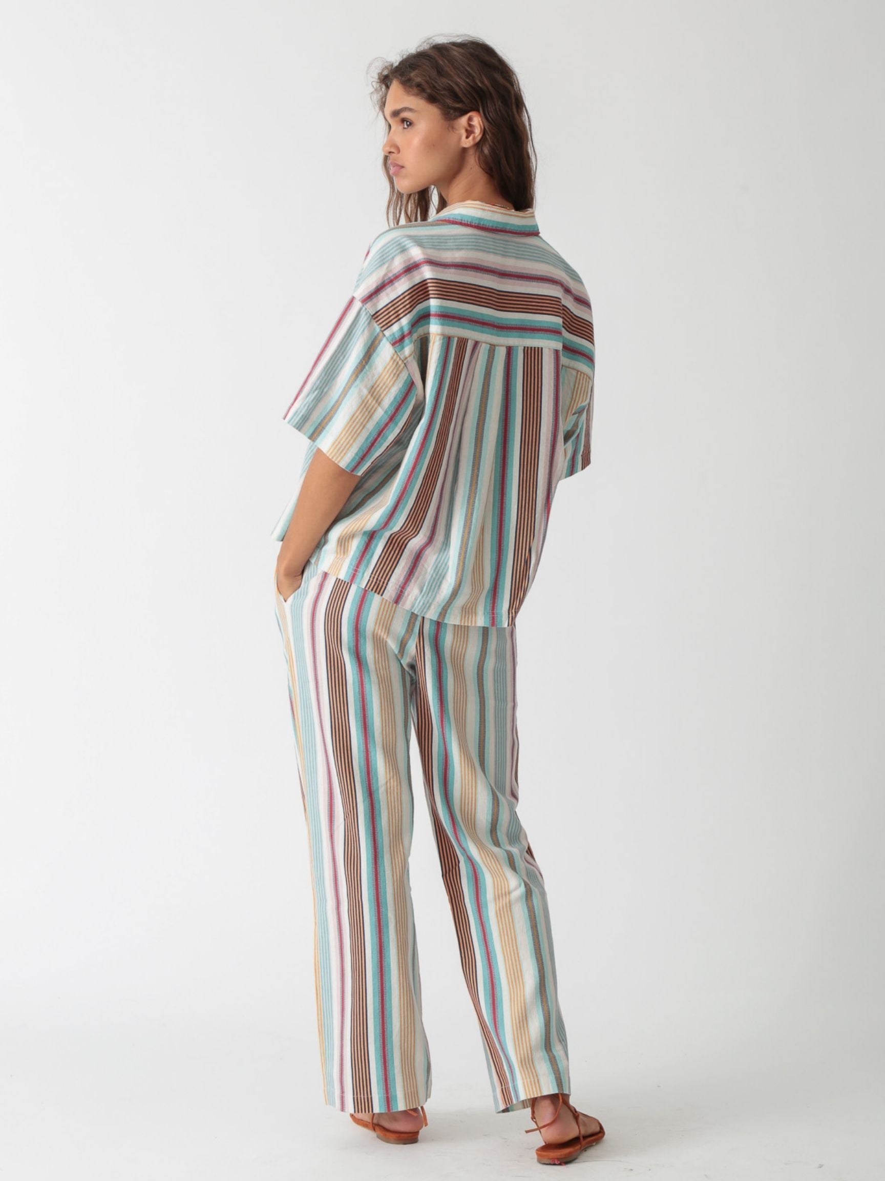 Kyle Linen Shirt - Sky Blue Stripe