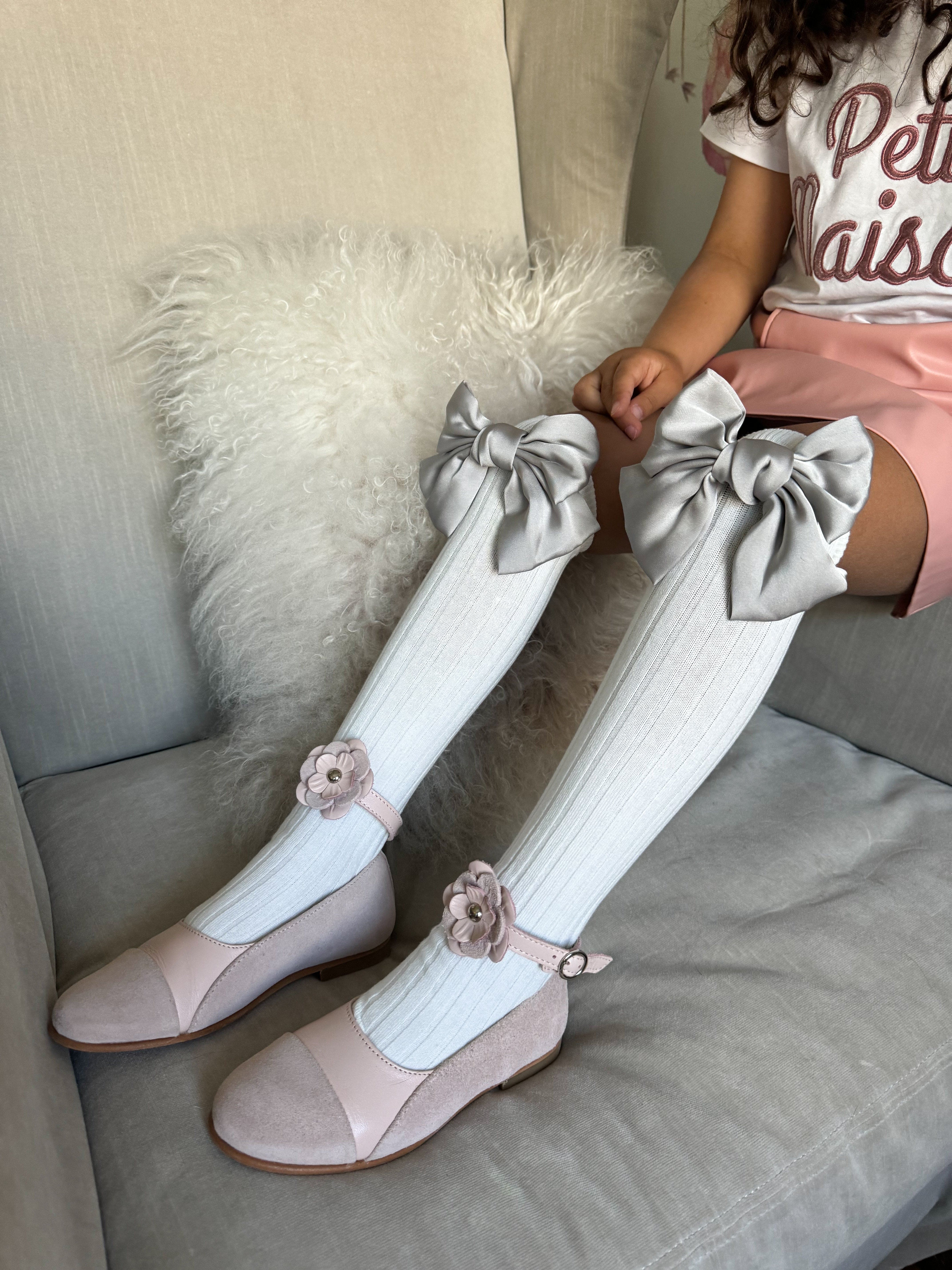 Abigail Satin Bow Socks - Petite Maison Kids