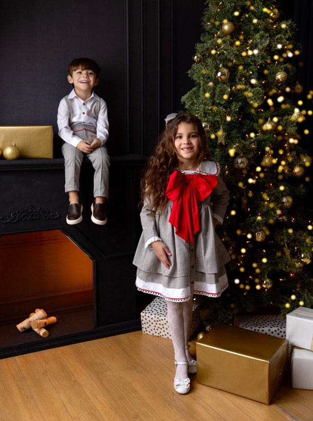 George Tartan Print Top and Pants Set - Petite Maison Kids